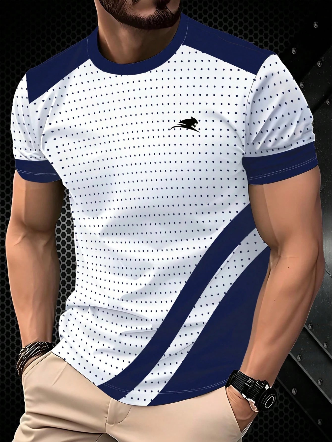 Men's Casual Colorblock Round Neck Short Sleeve T-Shirt