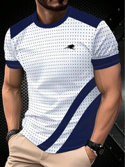 Men's Casual Colorblock Round Neck Short Sleeve T-Shirt