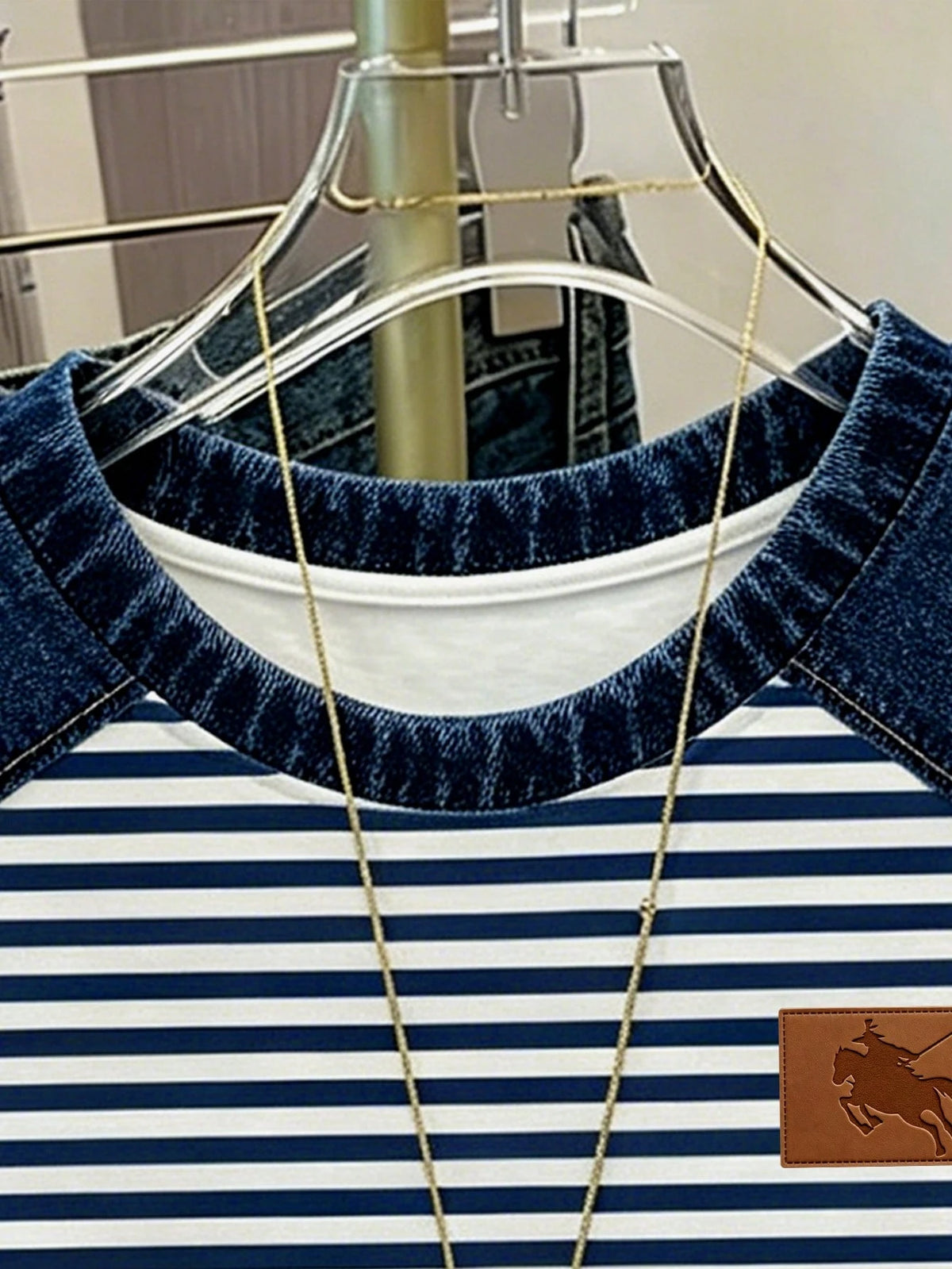 Women's Casual Colorblock Striped Crewneck Short Sleeve T-Shirt