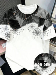 Men's Patterned Casual Crew Neck Short Sleeve T-Shirt