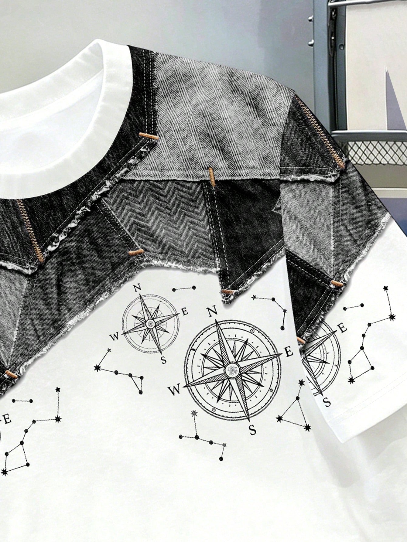 Men's Patterned Casual Crew Neck Short Sleeve T-Shirt