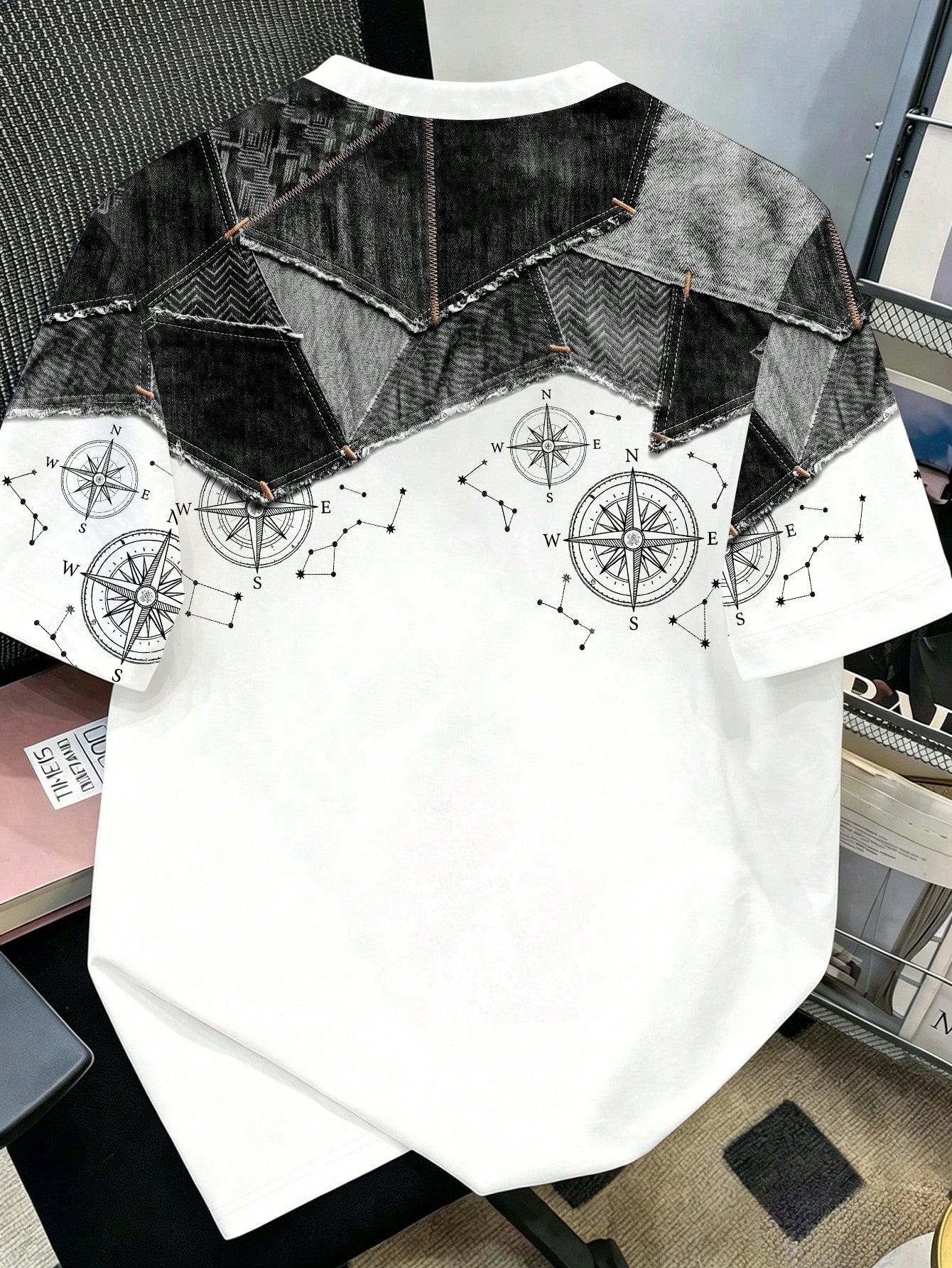 Men's Patterned Casual Crew Neck Short Sleeve T-Shirt