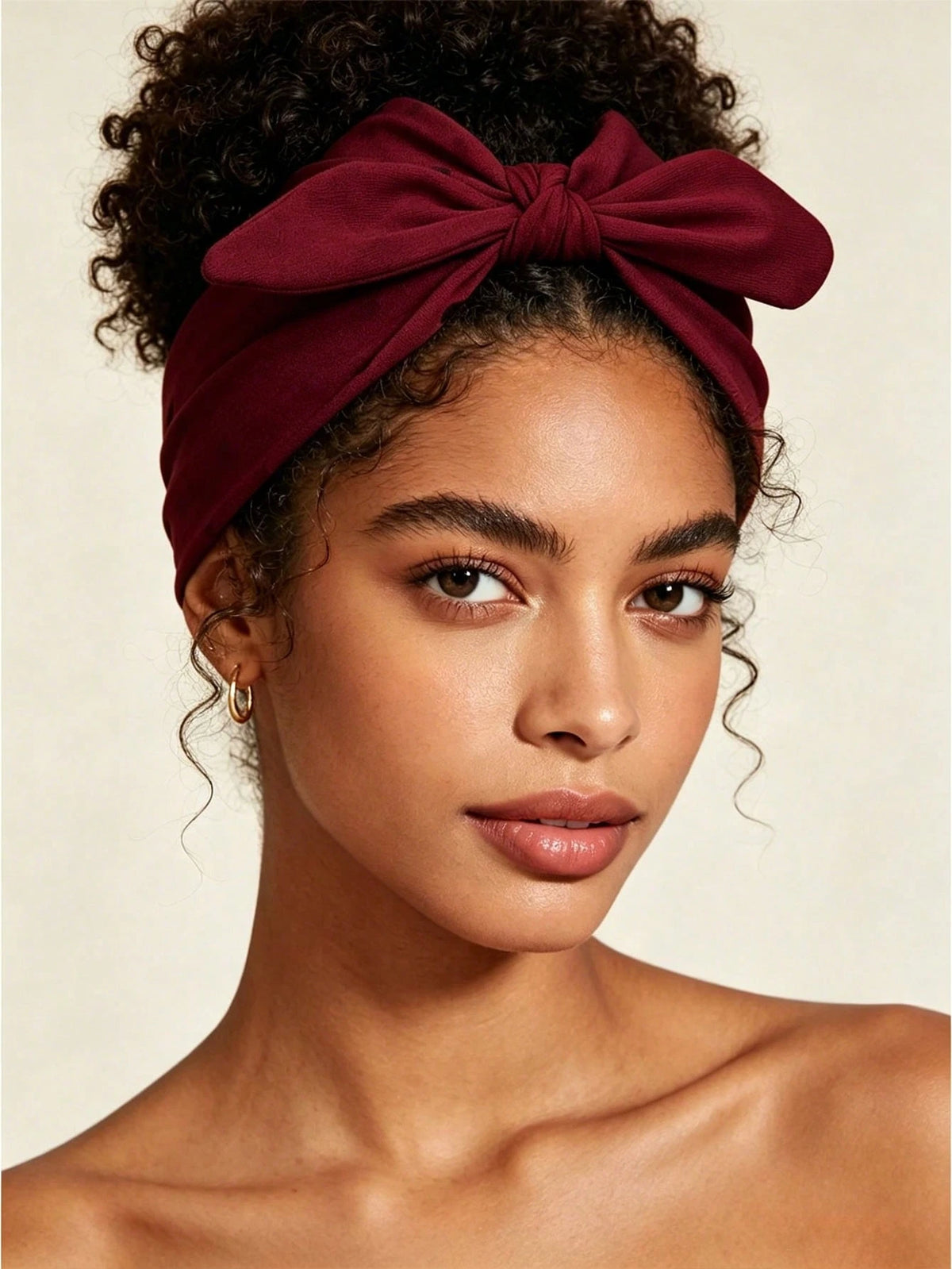 Women's Elastic Knotted Bow Rabbit Ear Headband Set