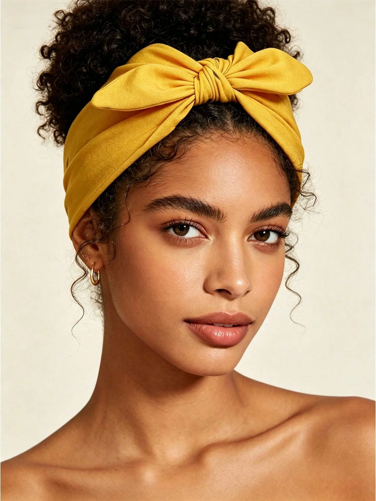 Women's Elastic Knotted Bow Rabbit Ear Headband Set