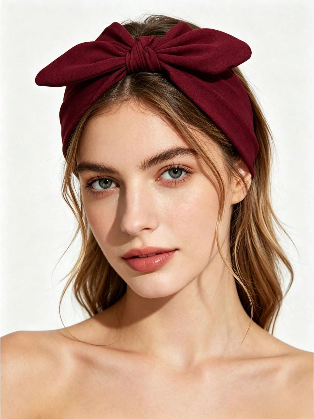 Women's Elastic Knotted Bow Rabbit Ear Headband Set