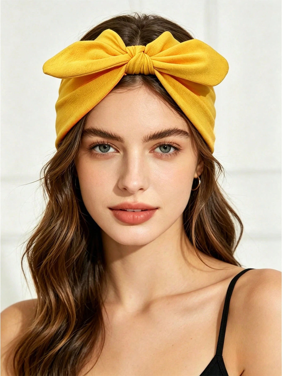 Women's Elastic Knotted Bow Rabbit Ear Headband Set
