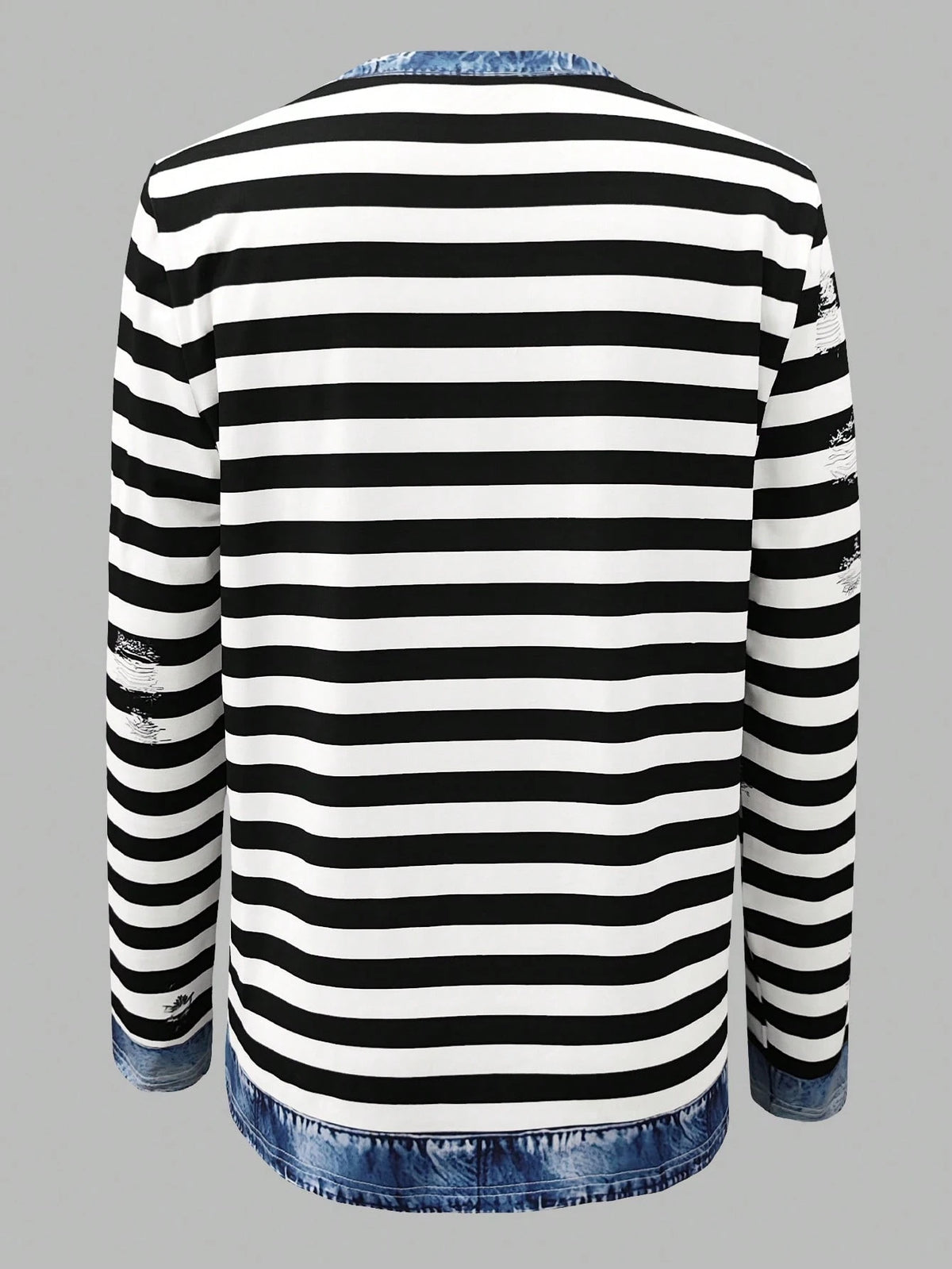 Women's Casual Striped Patchwork Long-Sleeve T-Shirt