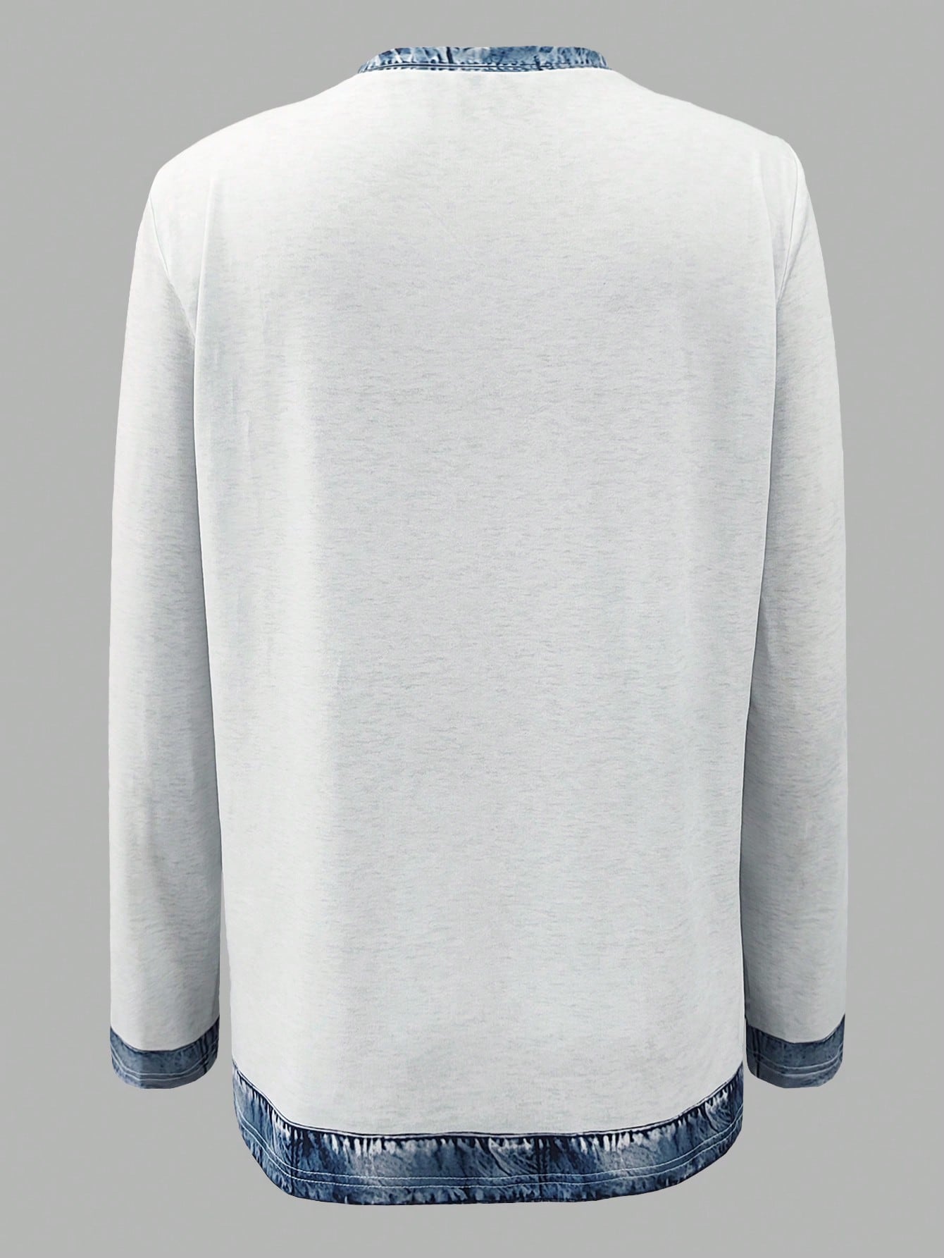 EMERY ROSE Women's Color Block Round Neck Long Sleeve T-Shirt