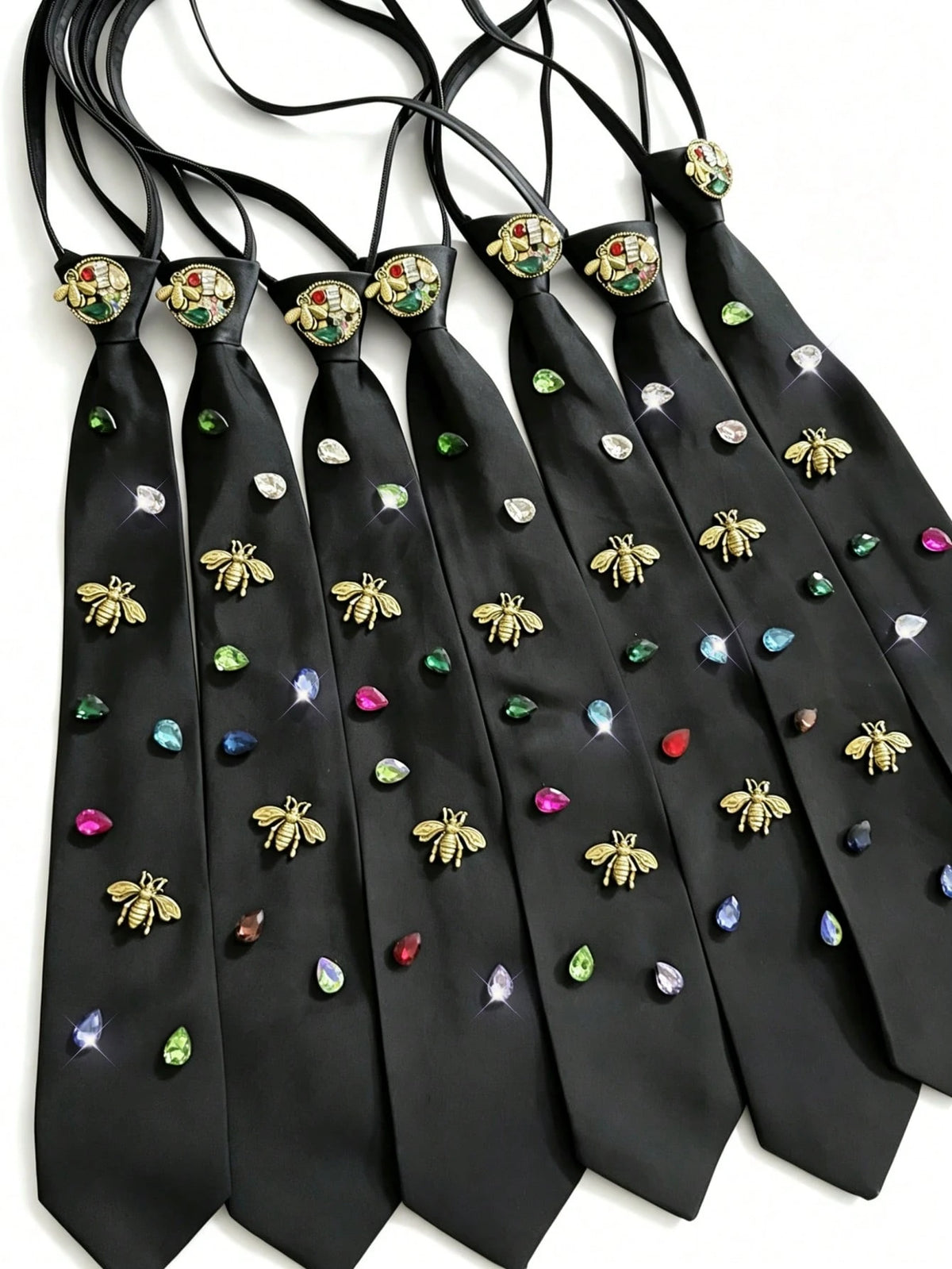 Women's Vintage Y2K Gemstone Bee Necktie