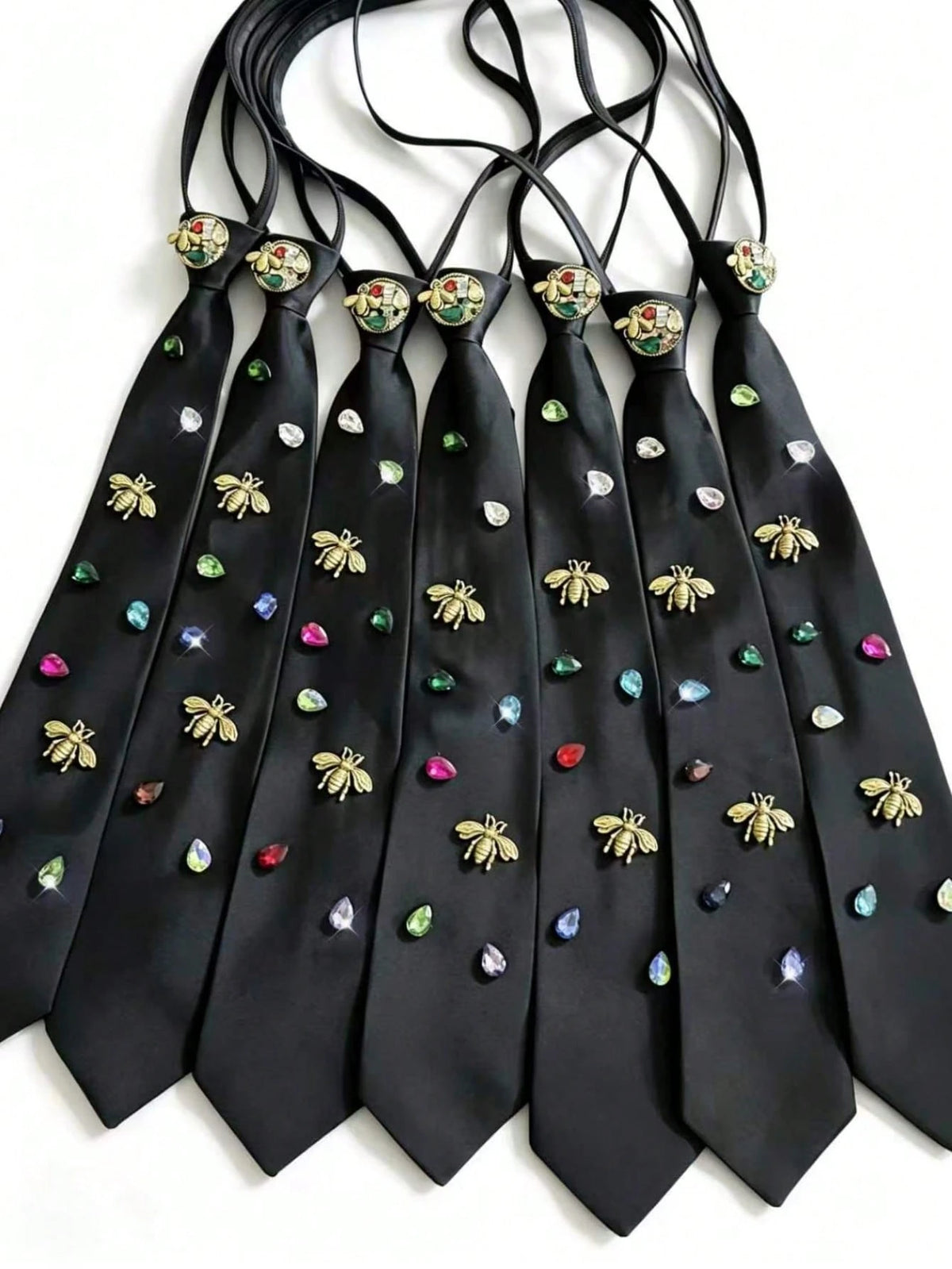 Women's Vintage Y2K Gemstone Bee Necktie