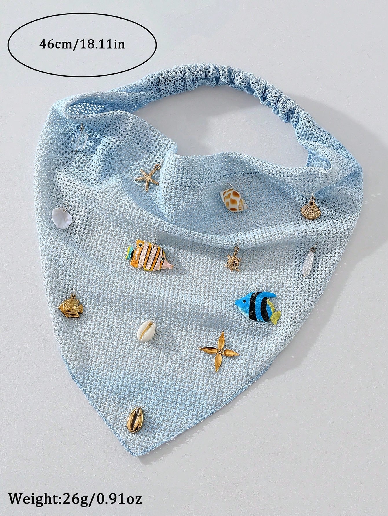 Women's Embroidered Rolled Edge Starfish Seashell Vacation Headwrap Bandana