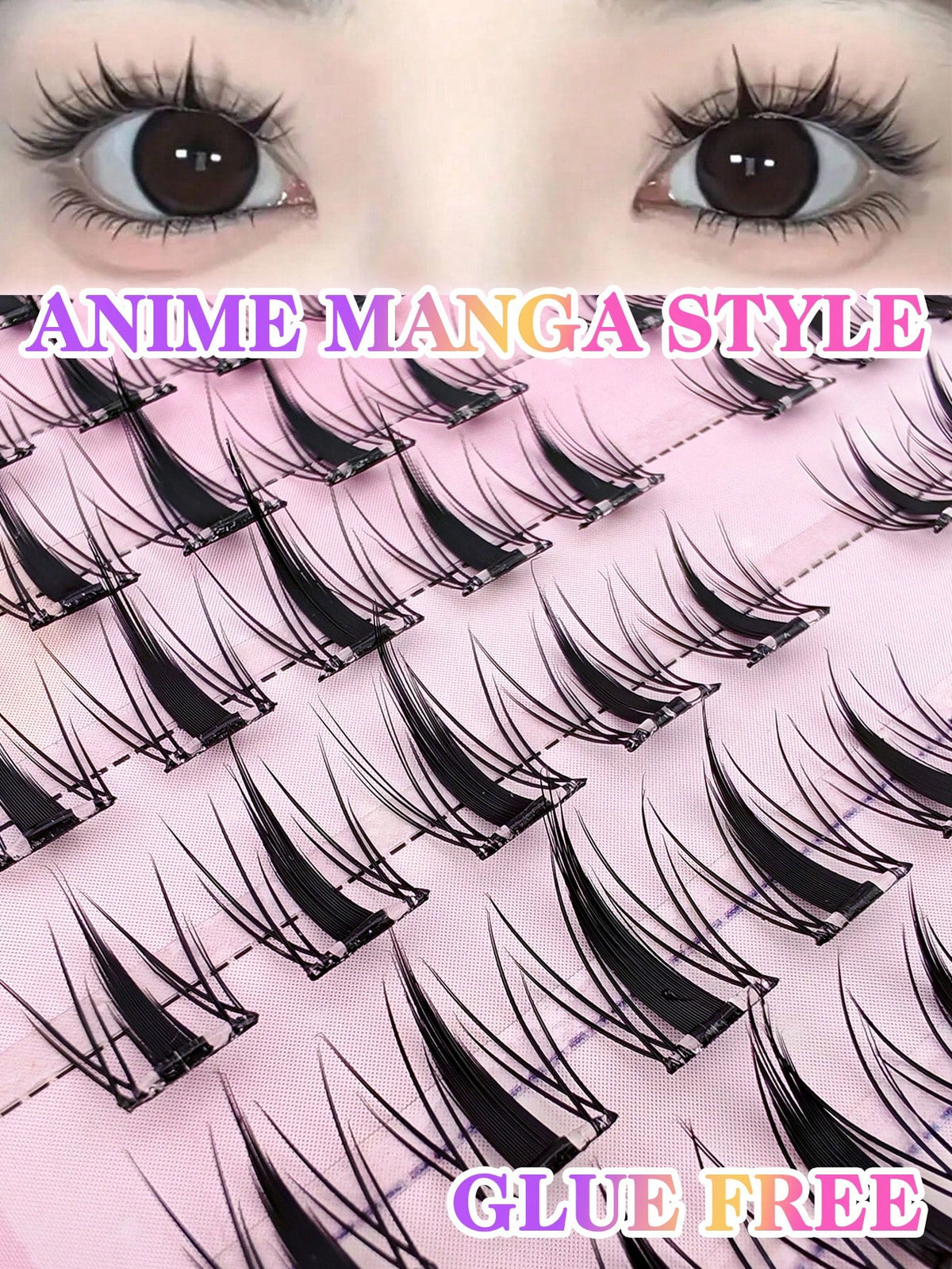 Women's 300-Piece Fluffy Self-Adhesive False Eyelash Cluster Set
