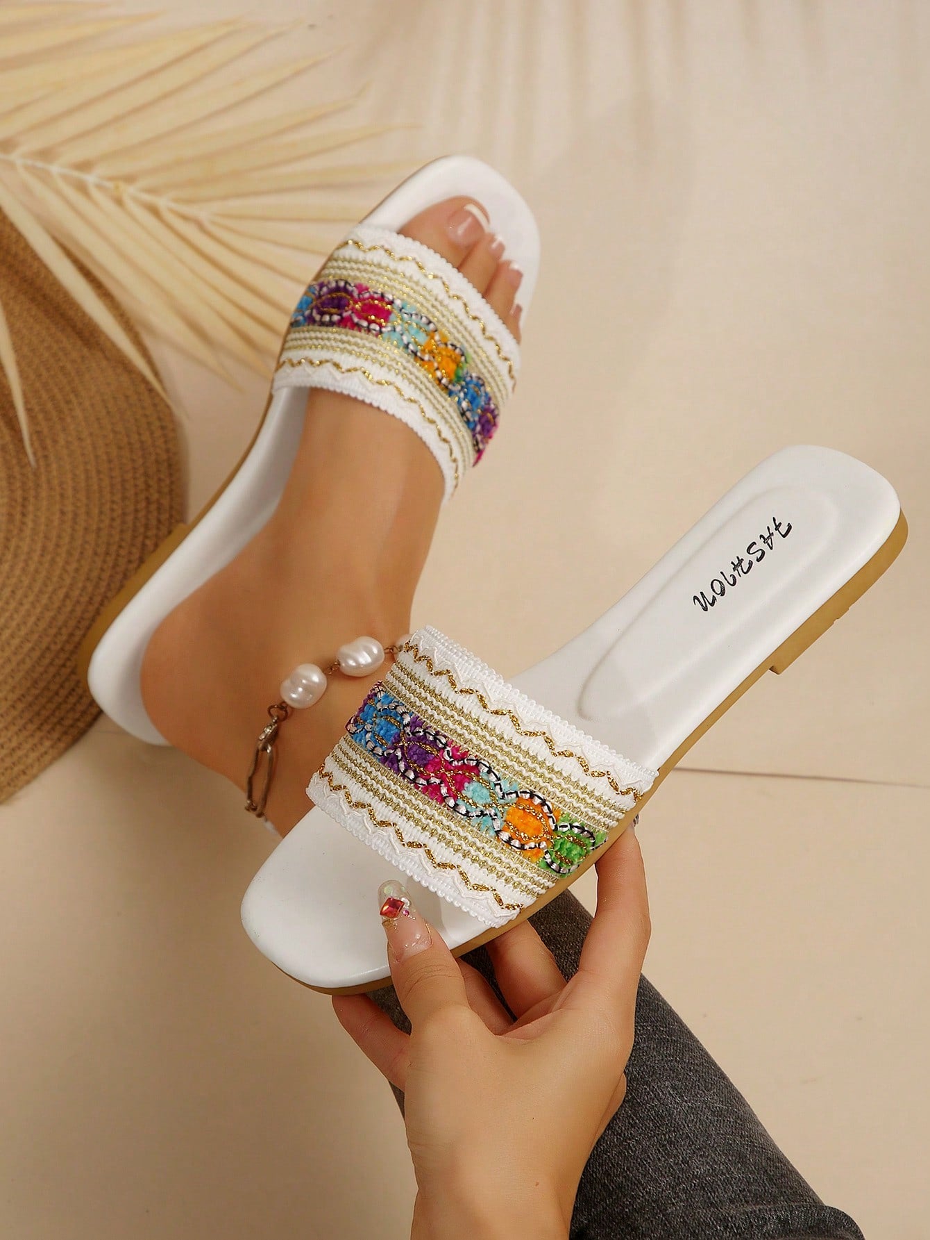 Women's Casual Indoor Outdoor Slip-On Flat Slide Sandals