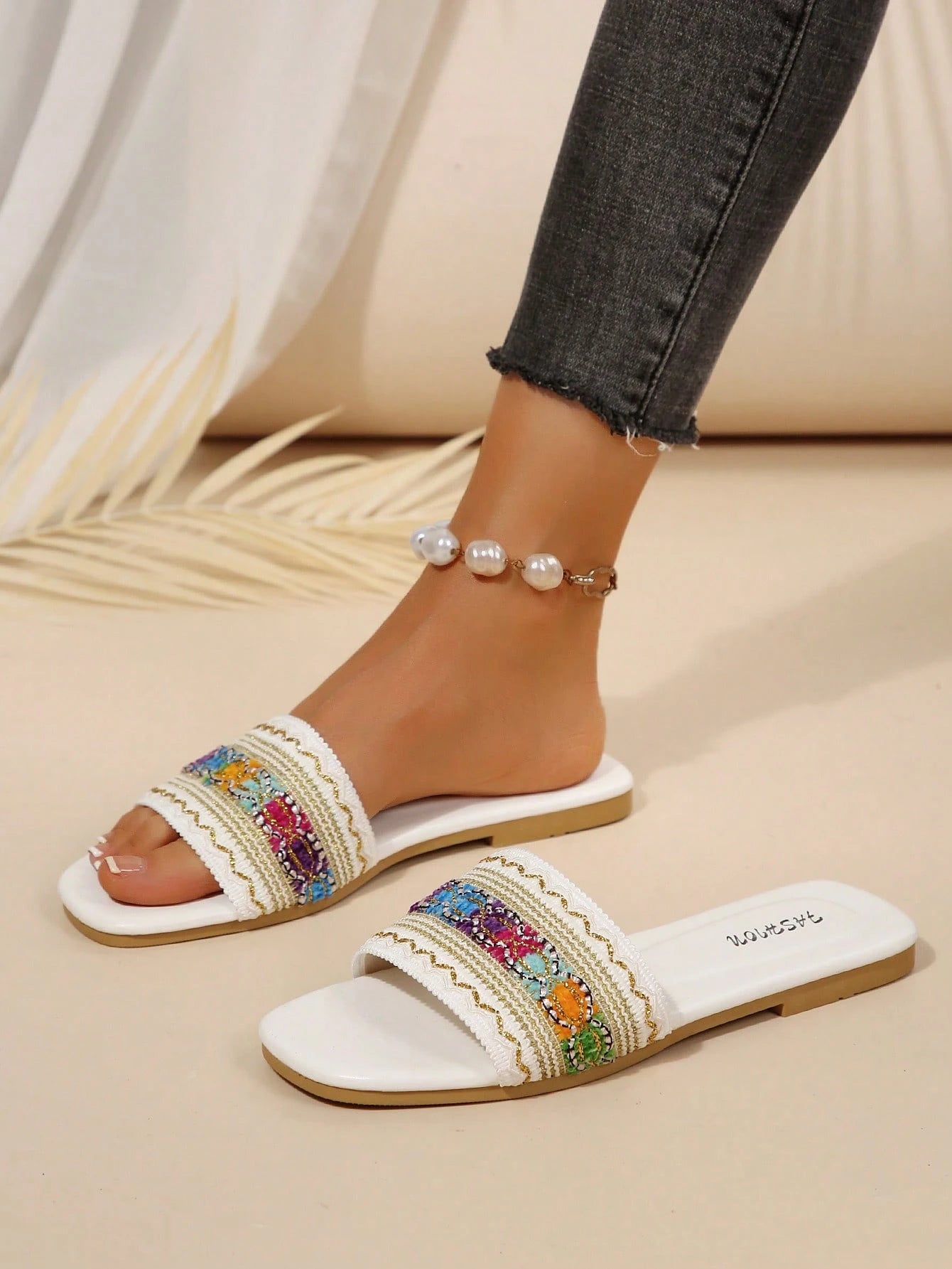 Women's Casual Indoor Outdoor Slip-On Flat Slide Sandals