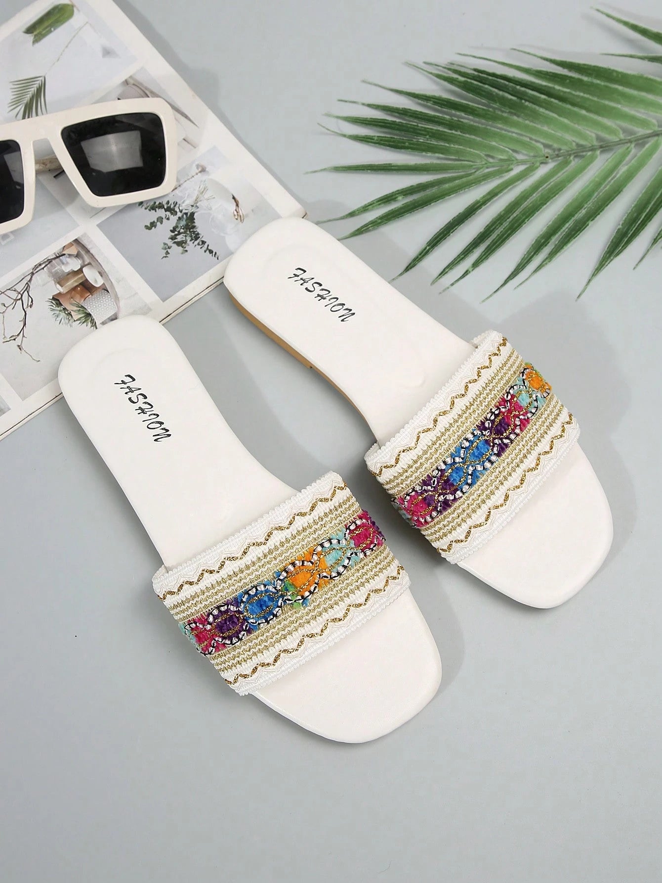 Women's Casual Indoor Outdoor Slip-On Flat Slide Sandals