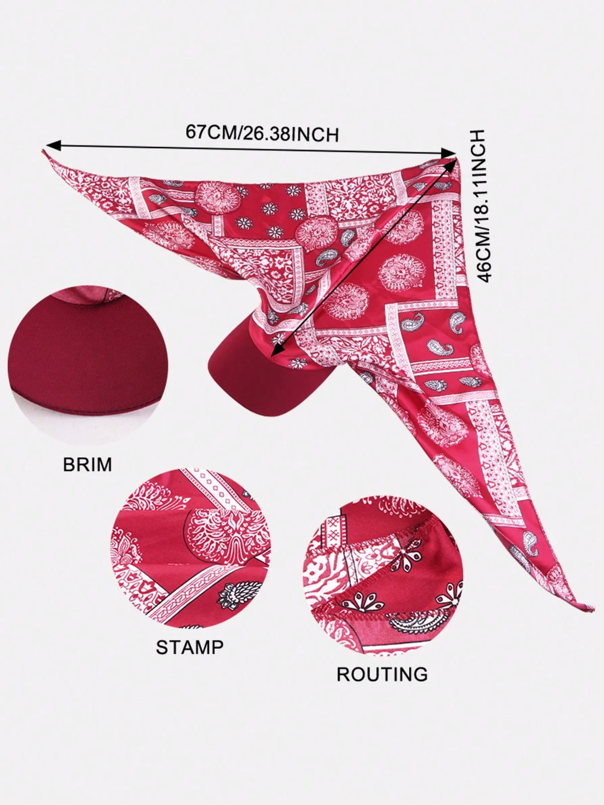 Women's Paisley Floral Bow Tie Baseball Cap