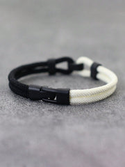 Men's Minimalist Two Tone Braided Rope Infinity Knot Bracelet