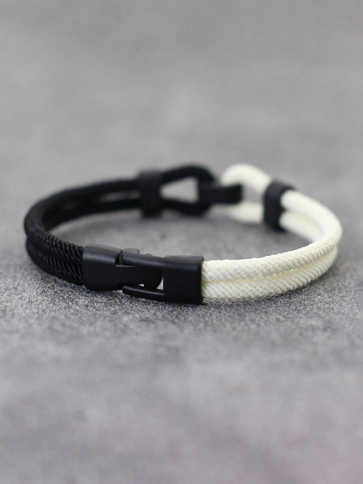Men's Minimalist Two Tone Braided Rope Infinity Knot Bracelet