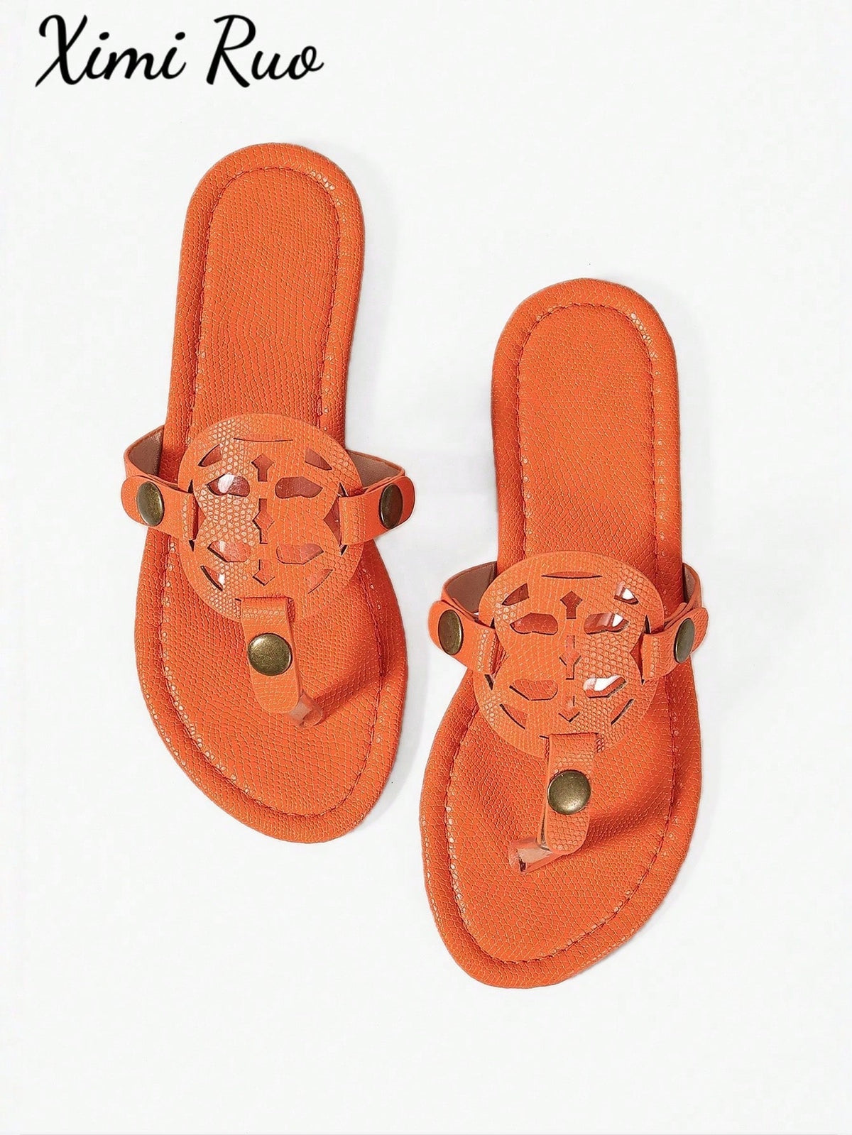 Women's Casual Woven Flat Roman Slide Sandals