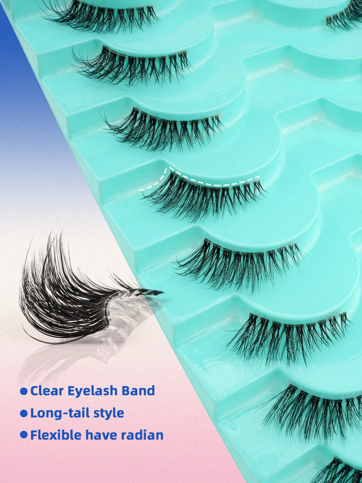 Women's 10 Pairs Half Eye 3D Faux Mink Natural Fluffy False Eyelashes