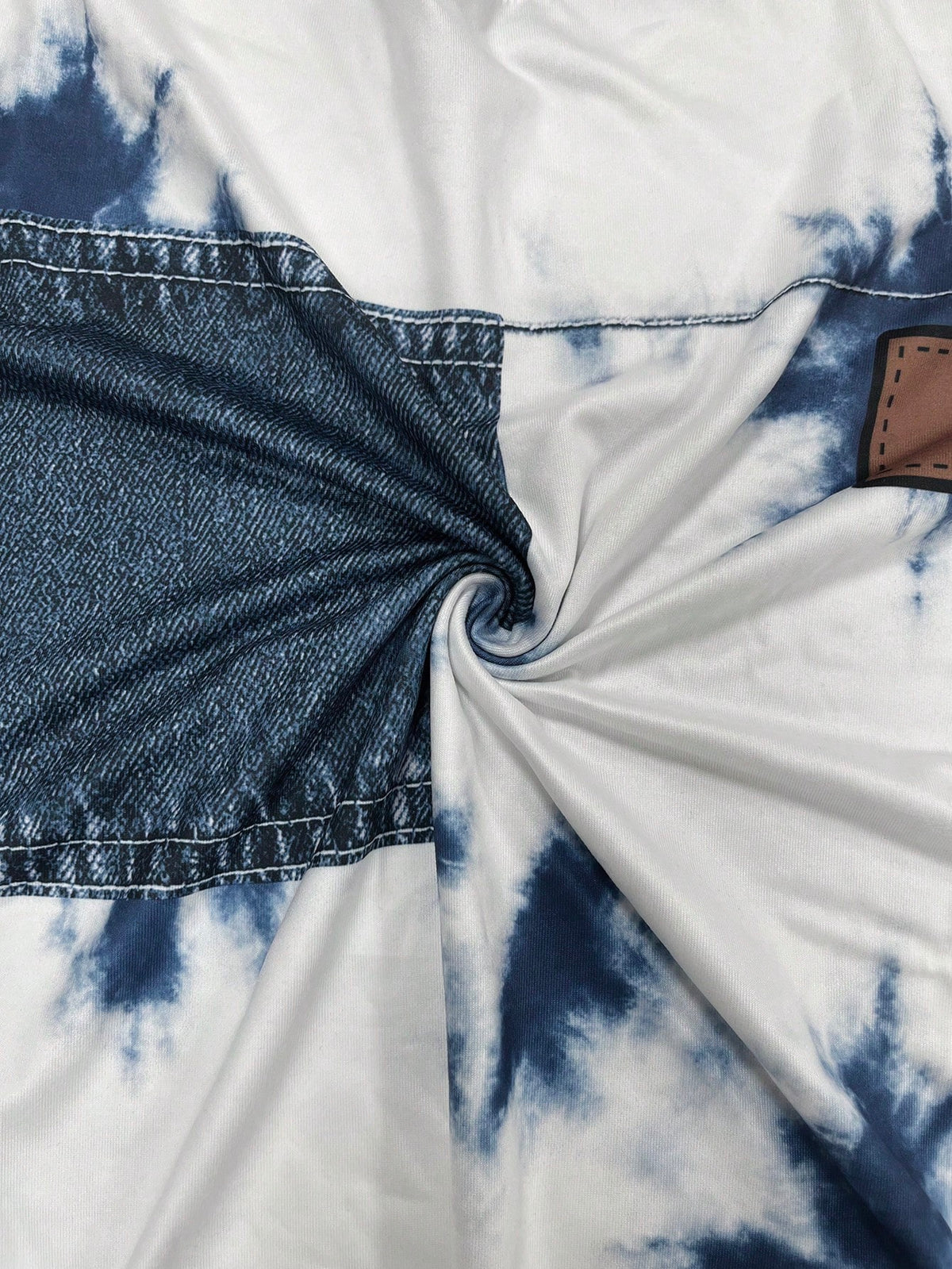 Women's Tie-Dye Print Drop Shoulder Round Neck Casual T-Shirt