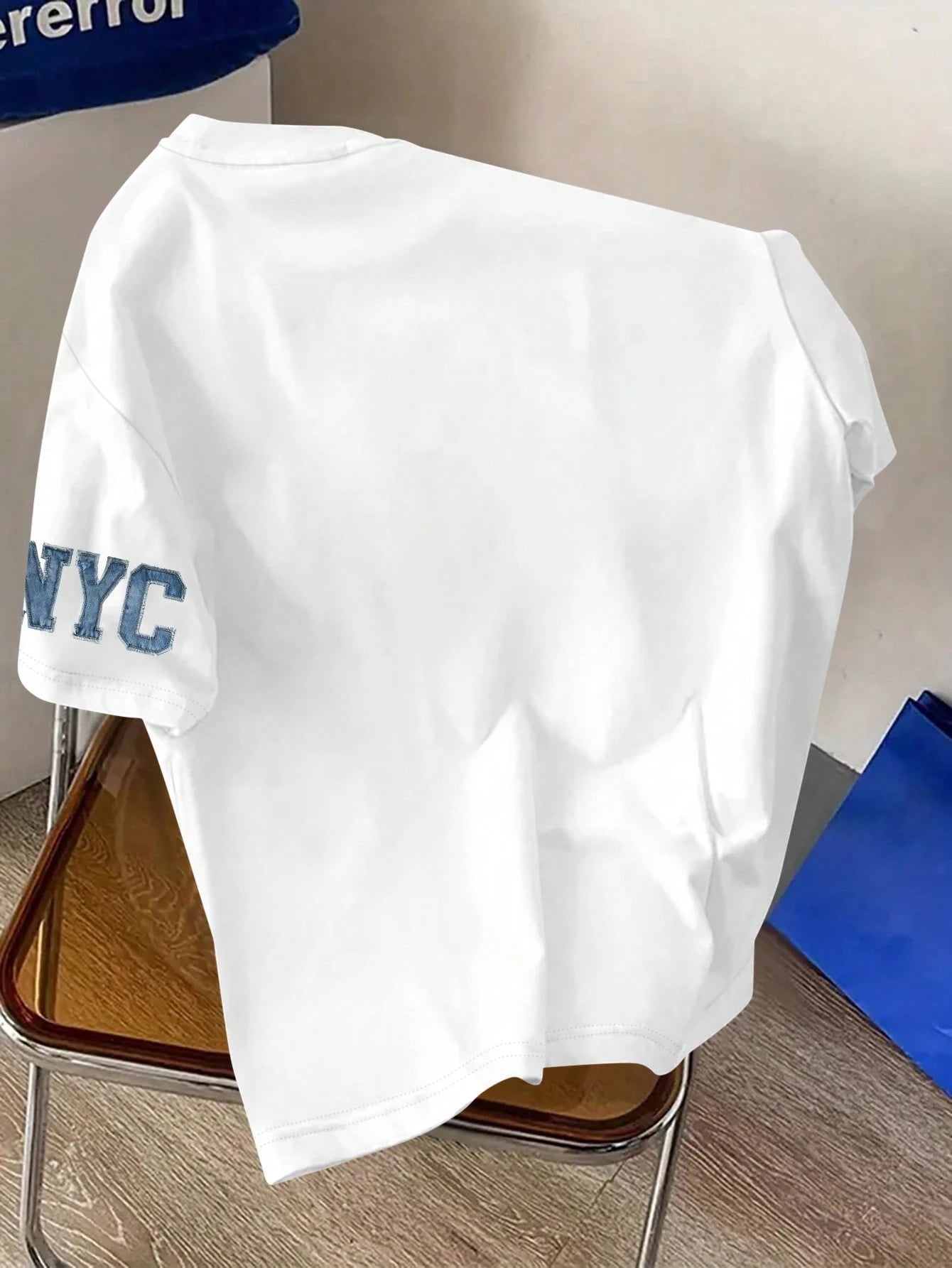 Manfinity Dauomo Men's Loose Fit Letter Print T-Shirt White