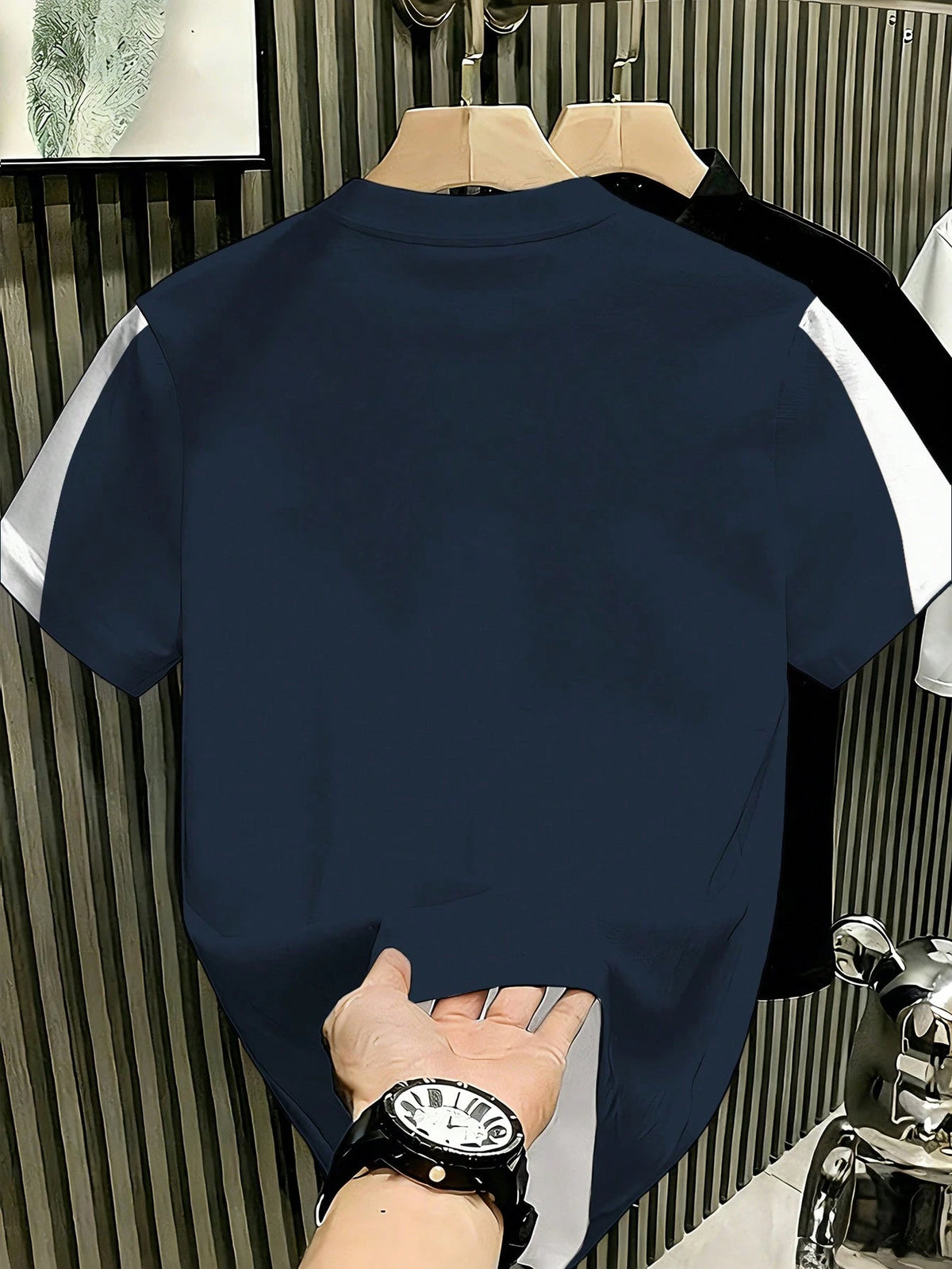 Men's Asymmetrical Colorblock Letter Graphic T-Shirt