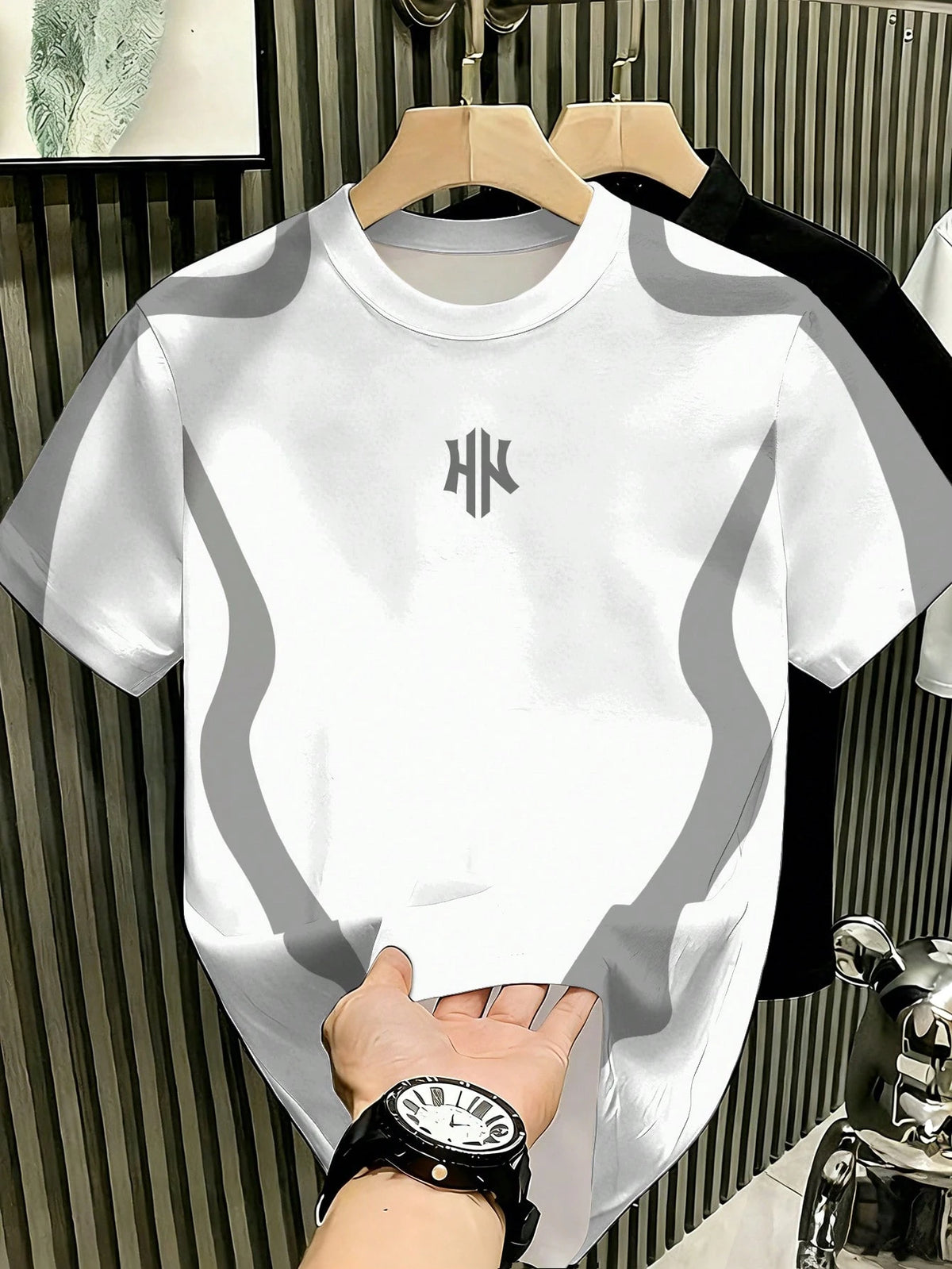 Men's Colorblock Asymmetrical Short Sleeve T-Shirt