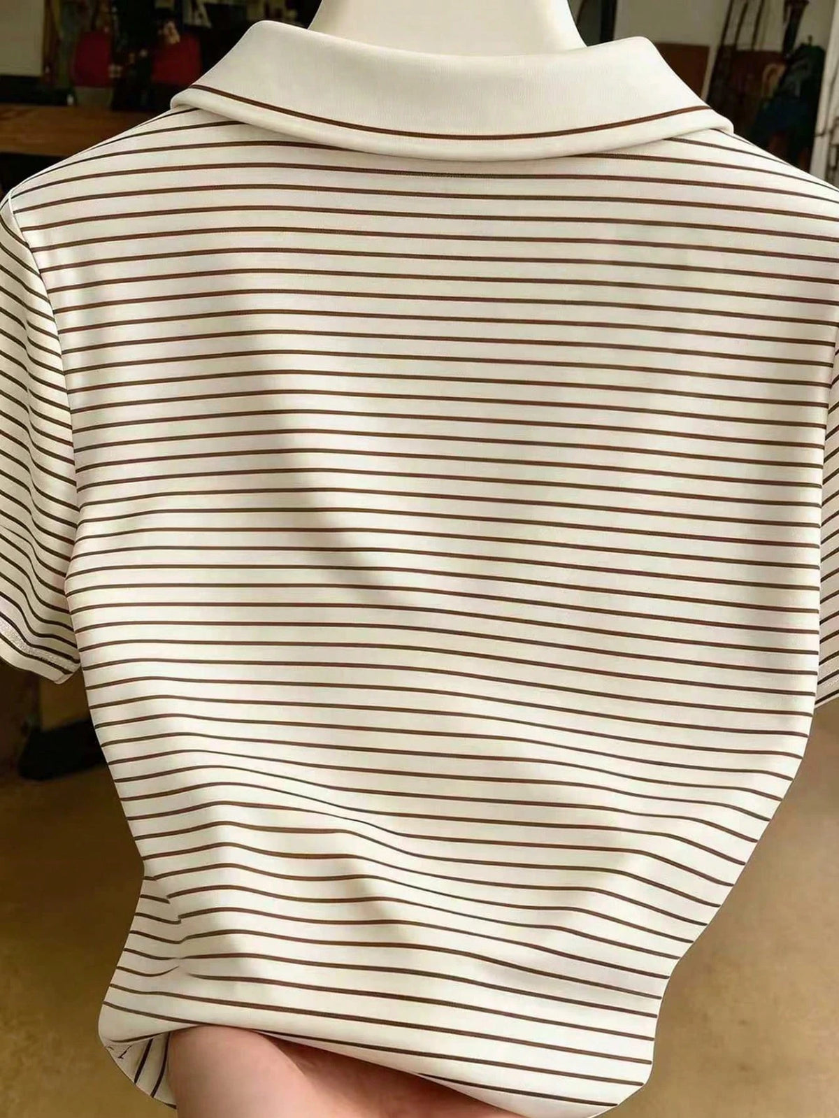 Women's Slim Fit Short Sleeve Digital Print Polo Shirt