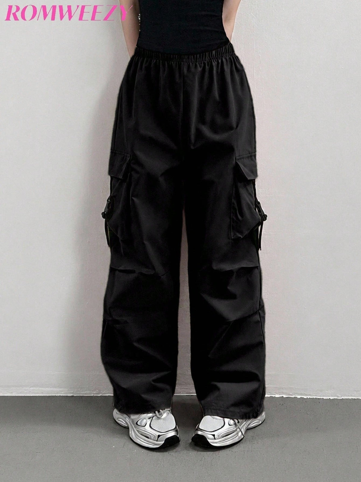 Teen Girls' Casual Loose Solid Color Cargo Pants