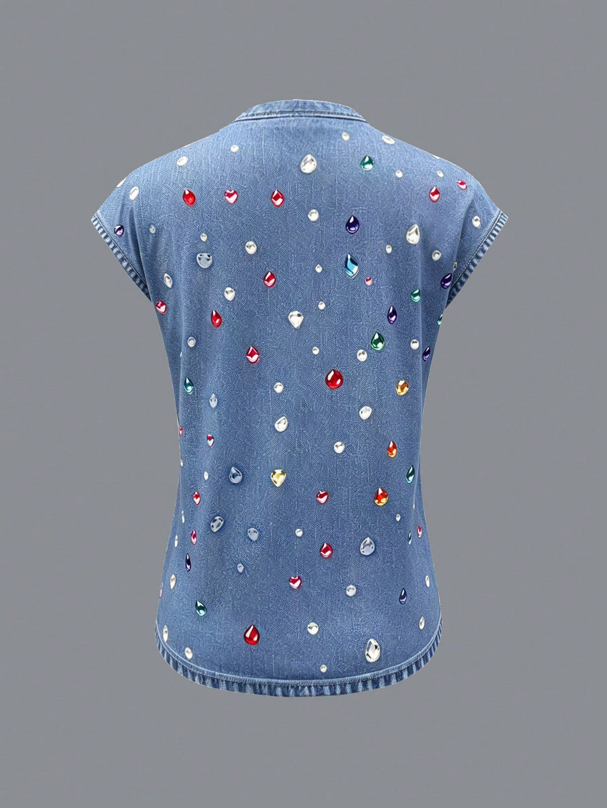 Women's Casual Boho Printed V-Neck Cap Sleeve T-Shirt