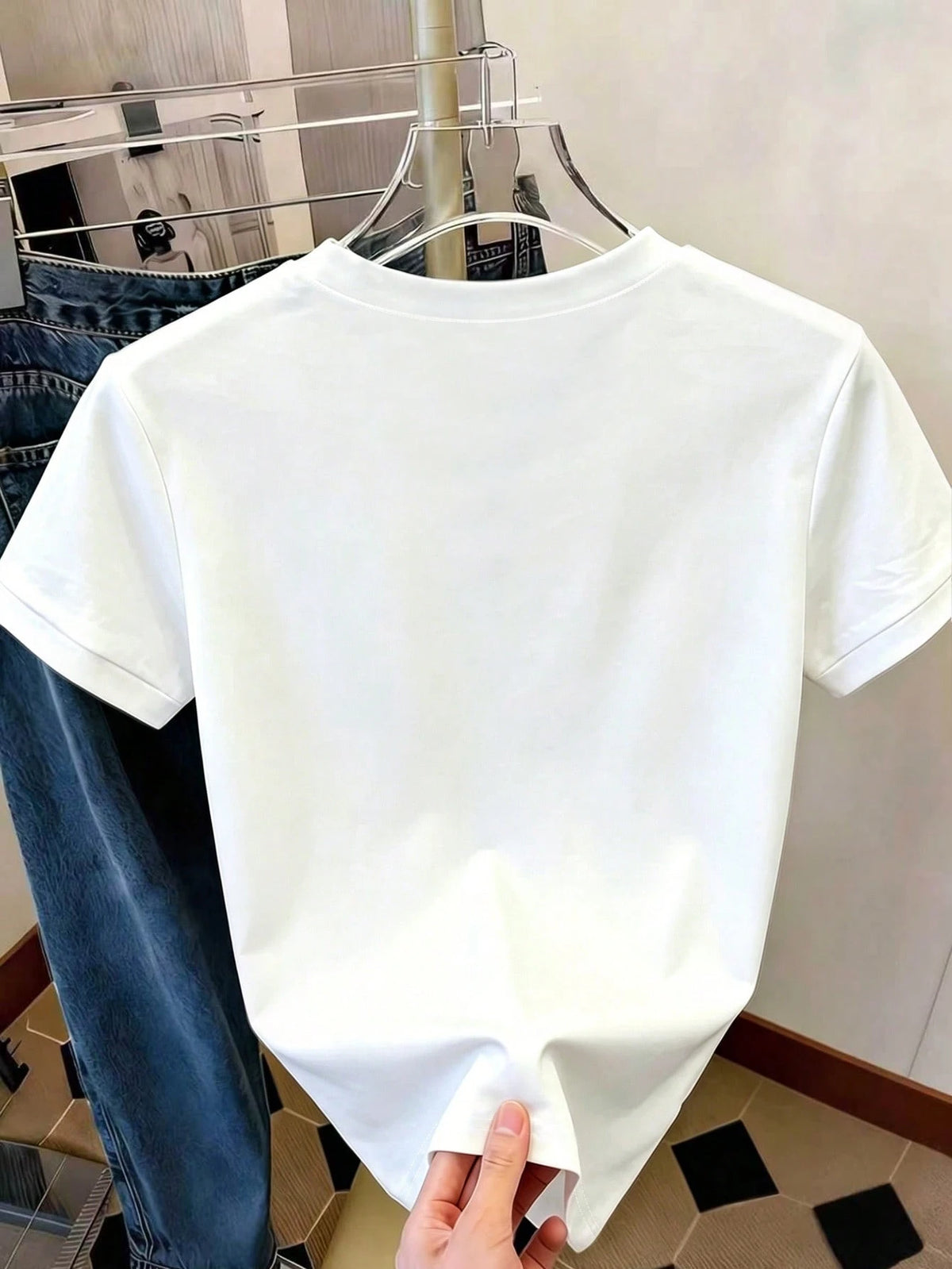Women's Plum Blossom Print Regular Short Sleeve T-Shirt
