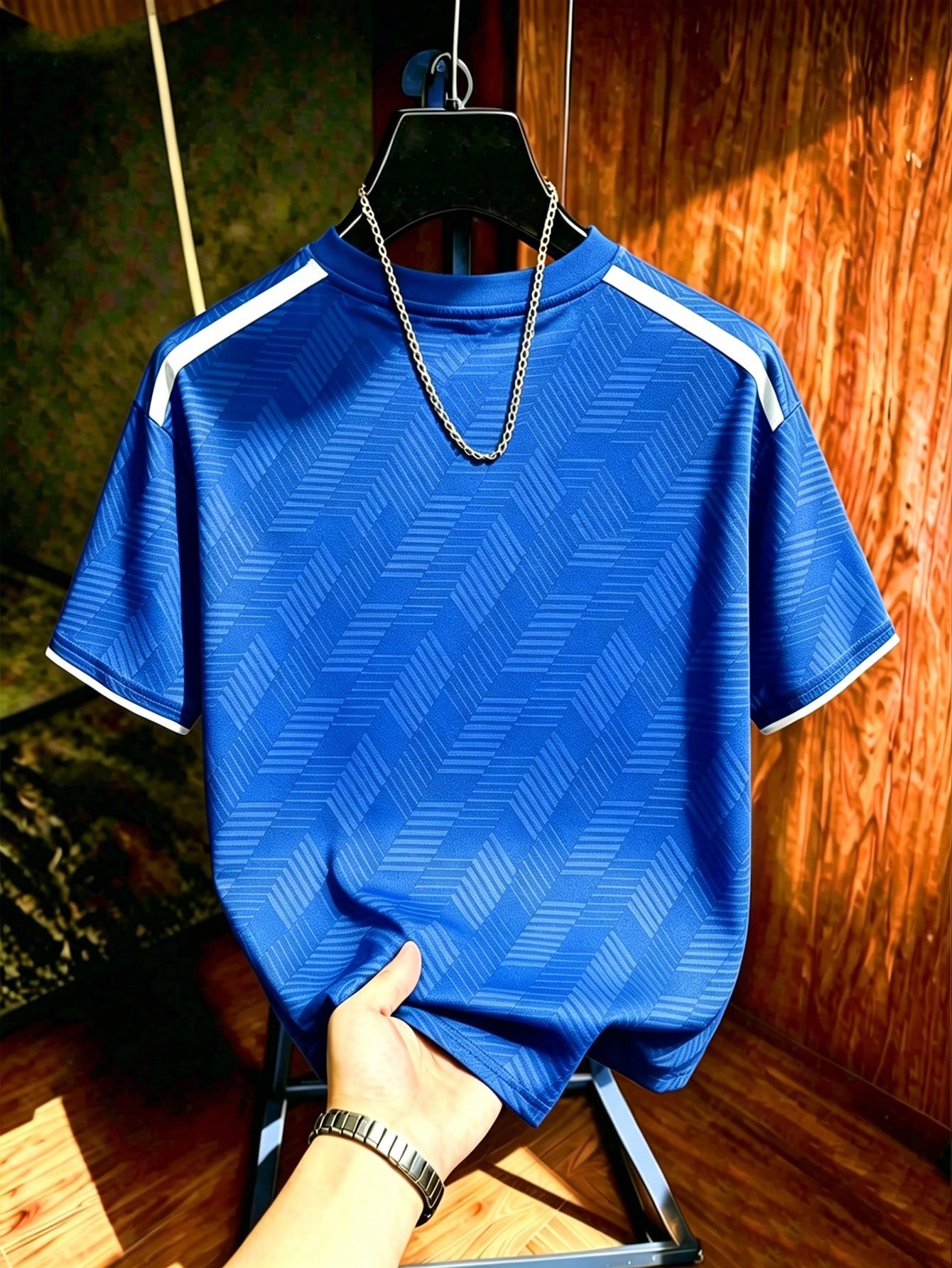 Men's Colorblock Crew Neck Short Sleeve Casual Sports T-Shirt