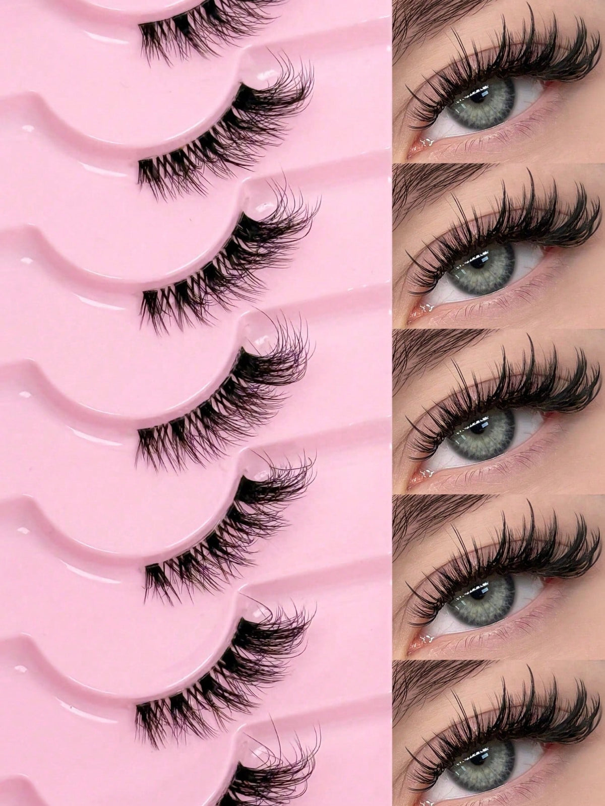Women's 7 Pairs Cat Eye Half False Eyelash Set