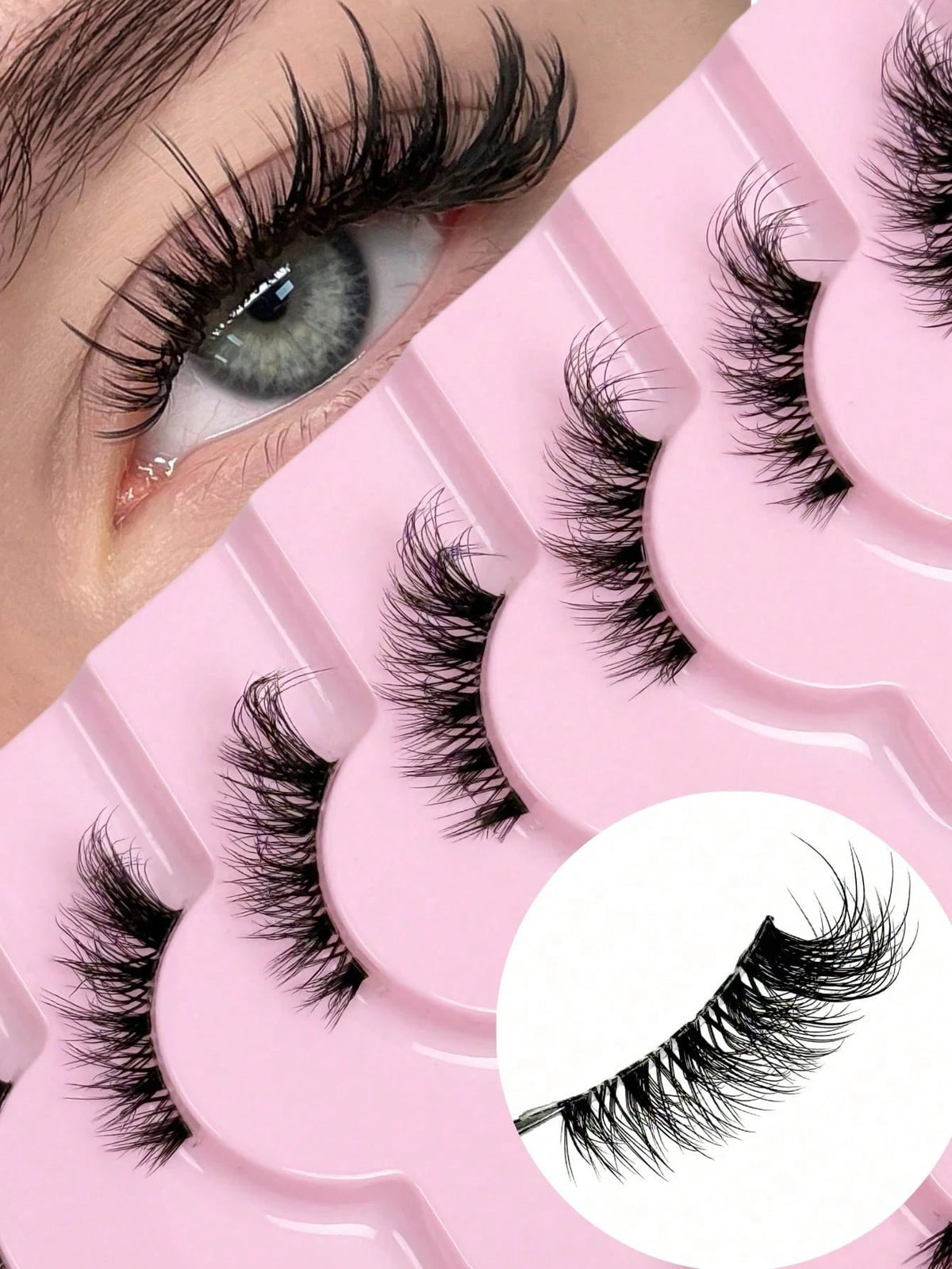 Women's 7 Pairs Cat Eye Half False Eyelash Set