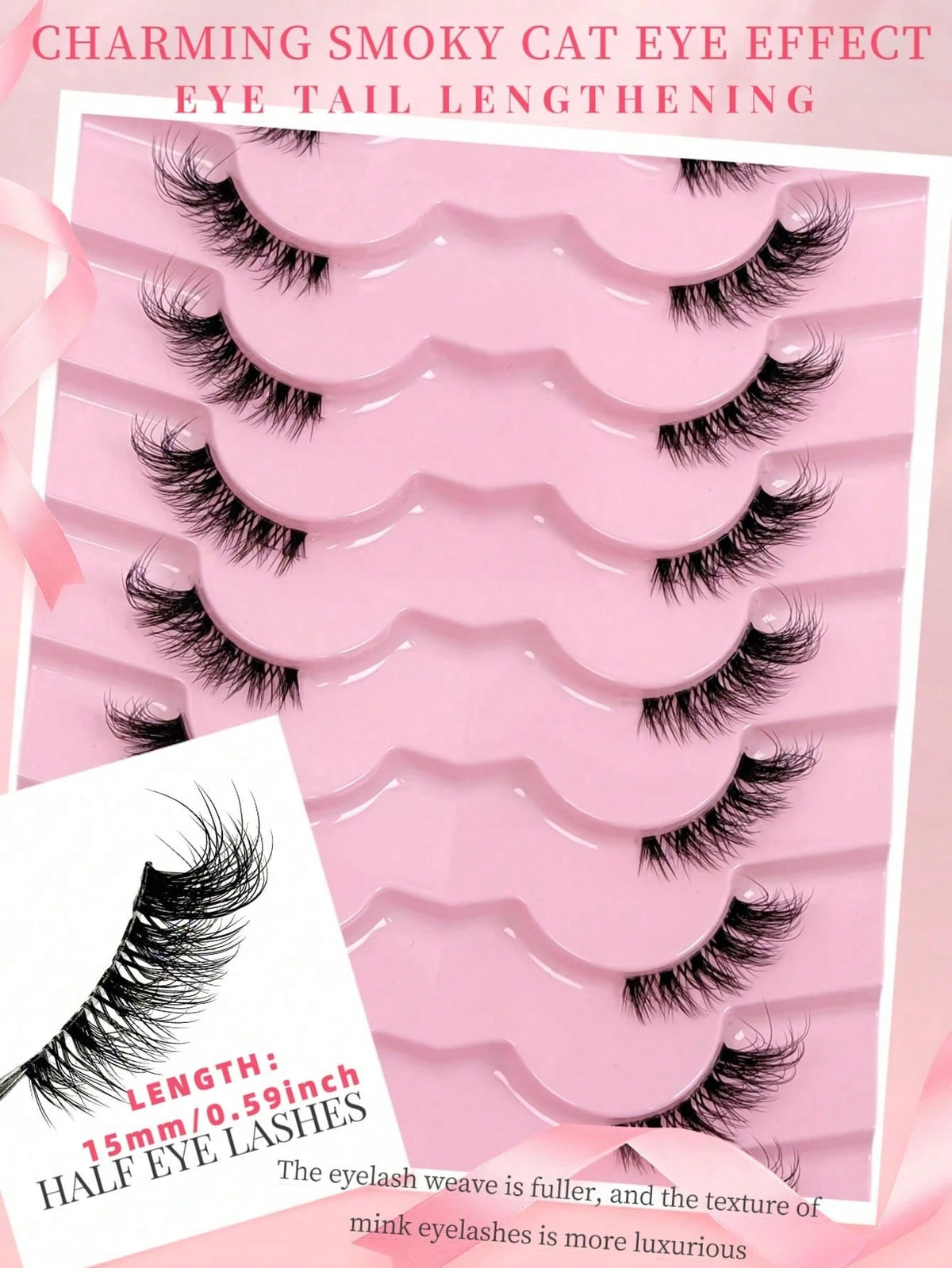 Women's 7 Pairs Cat Eye Half False Eyelash Set