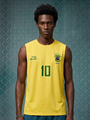 Men's Retro Brazil Football Sports Tank Top