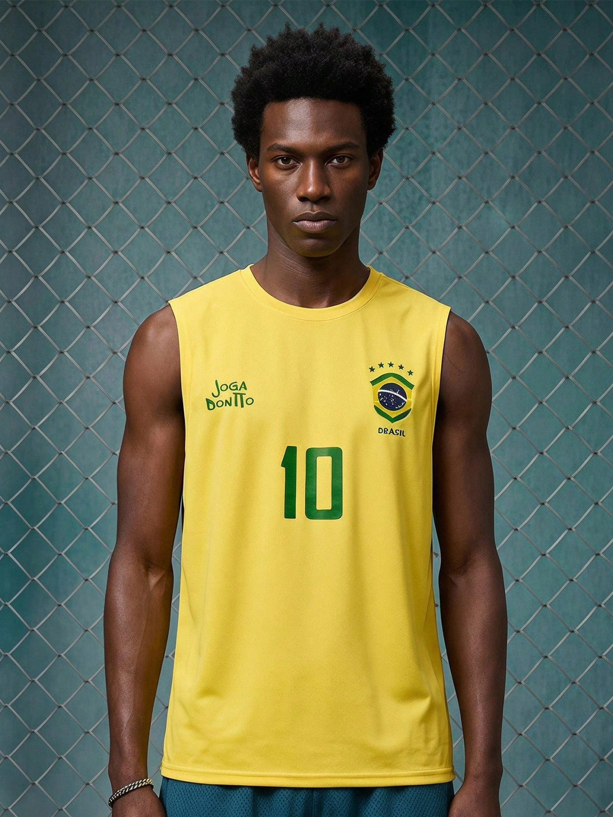 Men's Retro Brazil Football Sports Tank Top