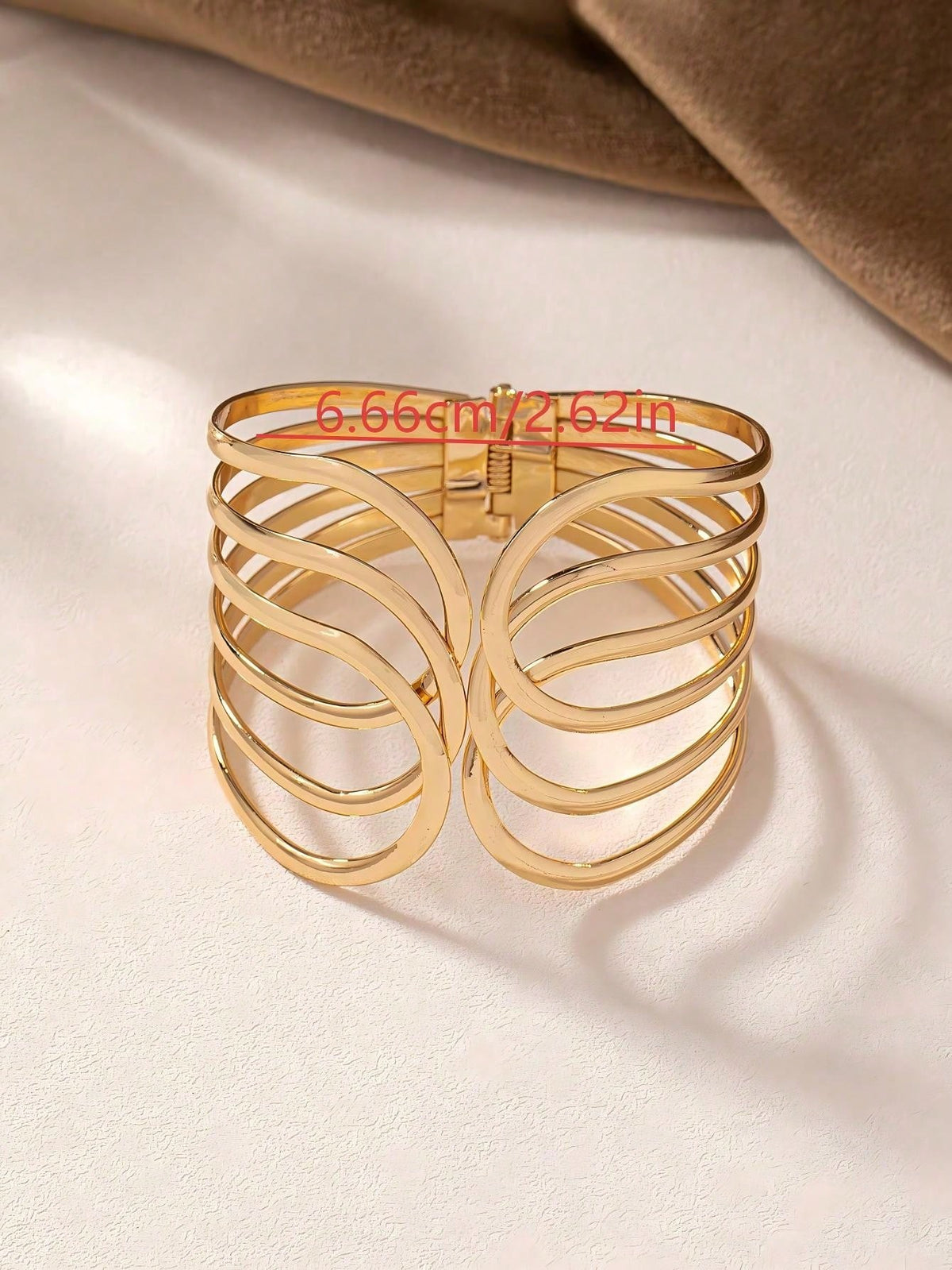 Women's Fashion Wide Hollow Out Open Cuff Bracelet