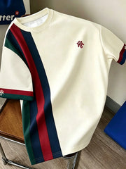 Men's Casual Colorblock Patchwork Short Sleeve T-Shirt