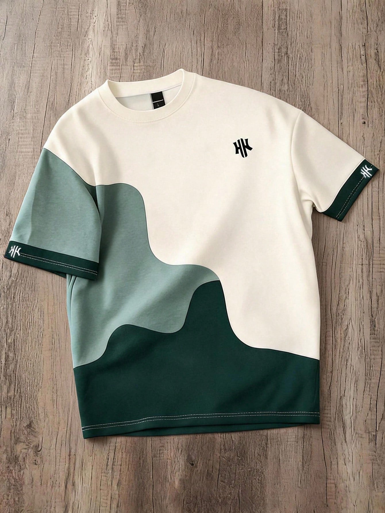 Joysei Men's Casual Color Block Print T-Shirt