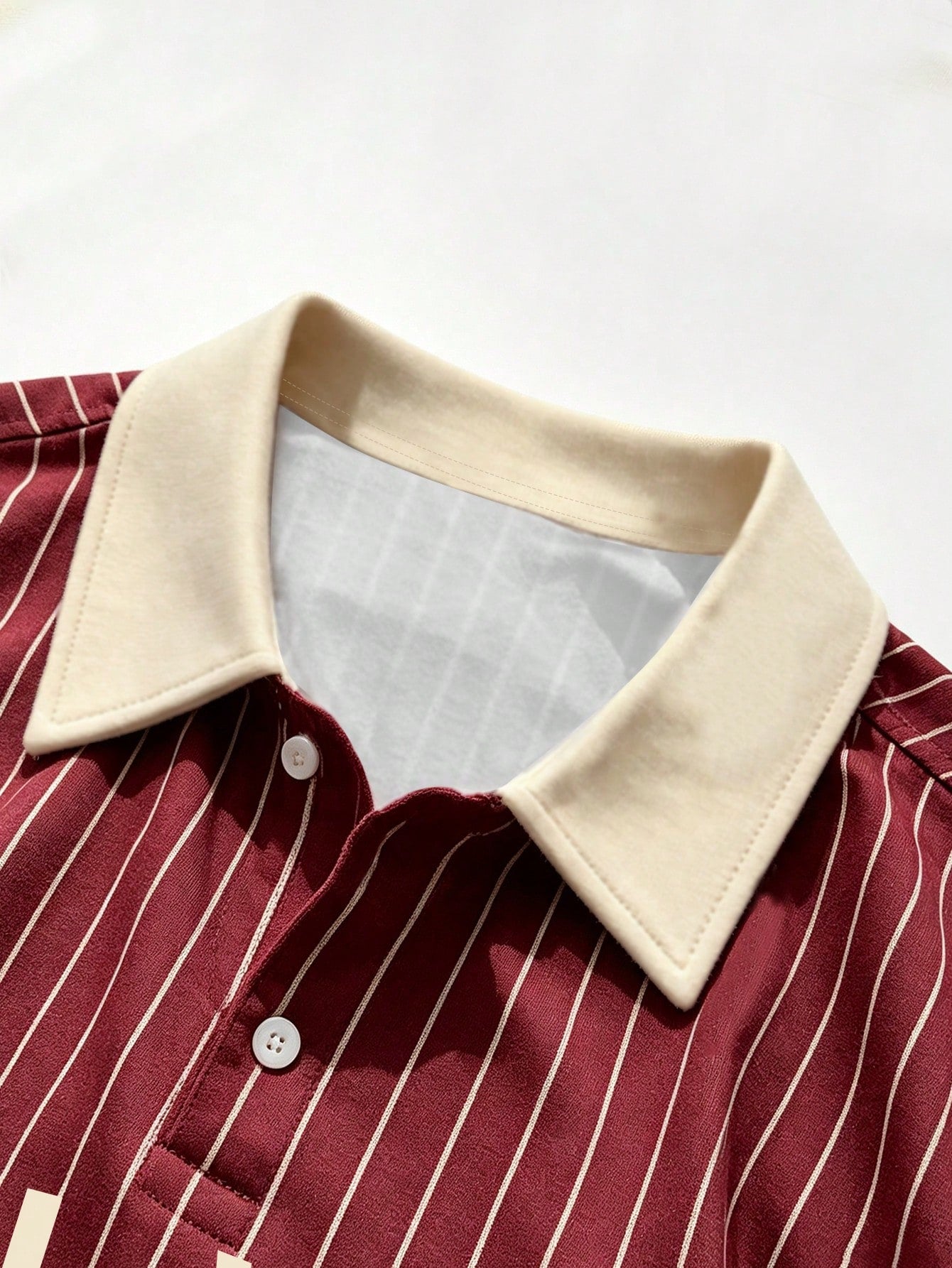Manfinity EMRG Men's Casual Striped Letter Print Short Sleeve Polo