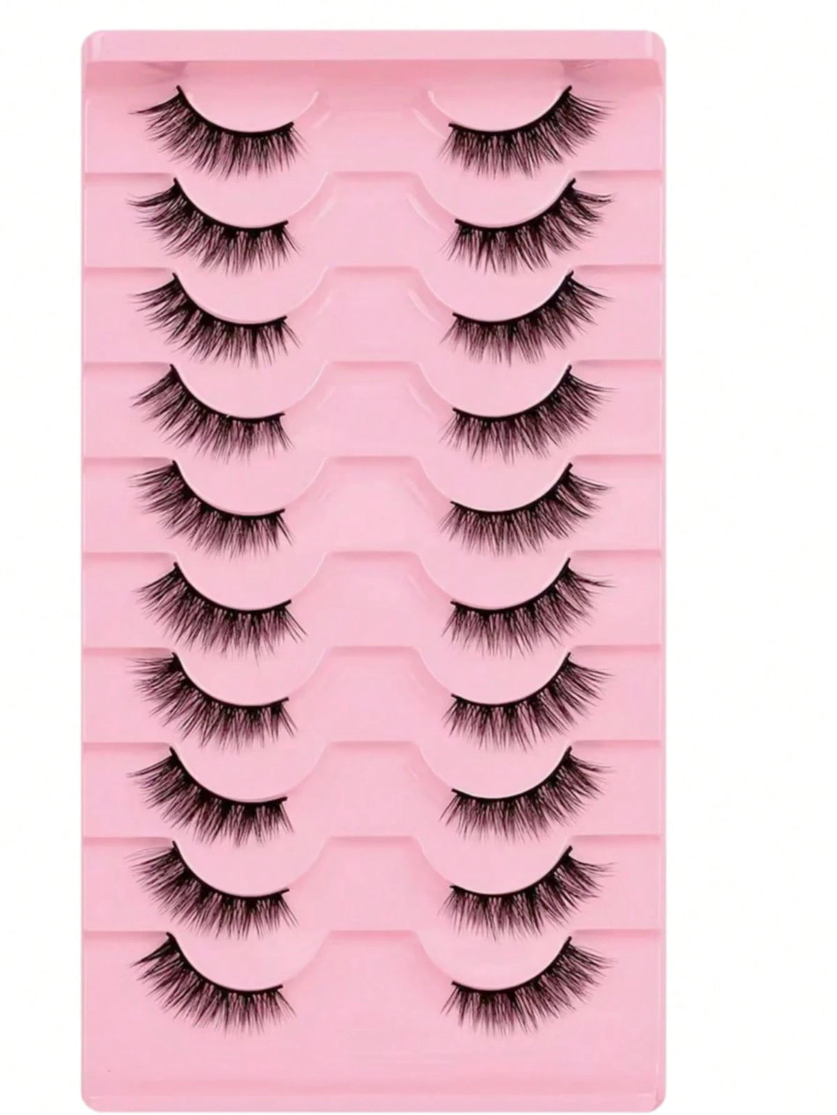 Women's 10-Pair Half-Lash 3D Faux Mink Cat Eye False Eyelash Set