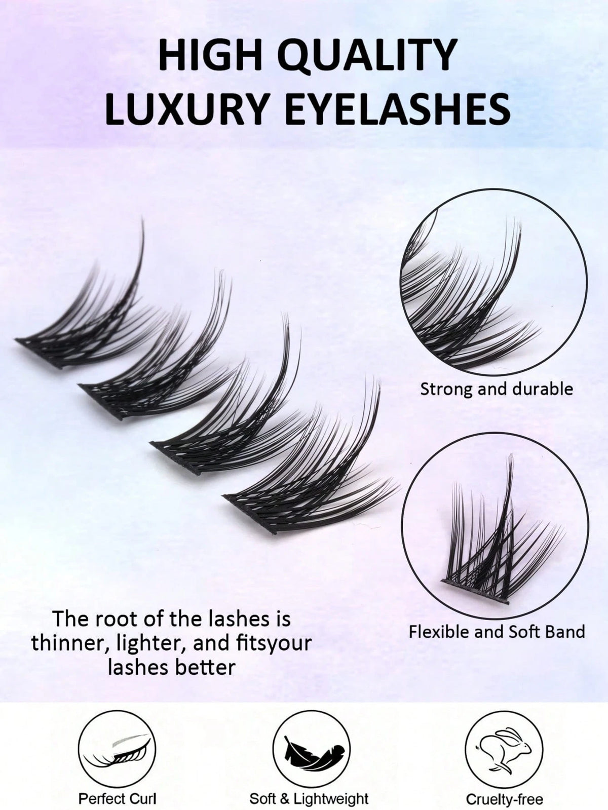 Women's 156 Clusters Fluffy False Eyelashes Set