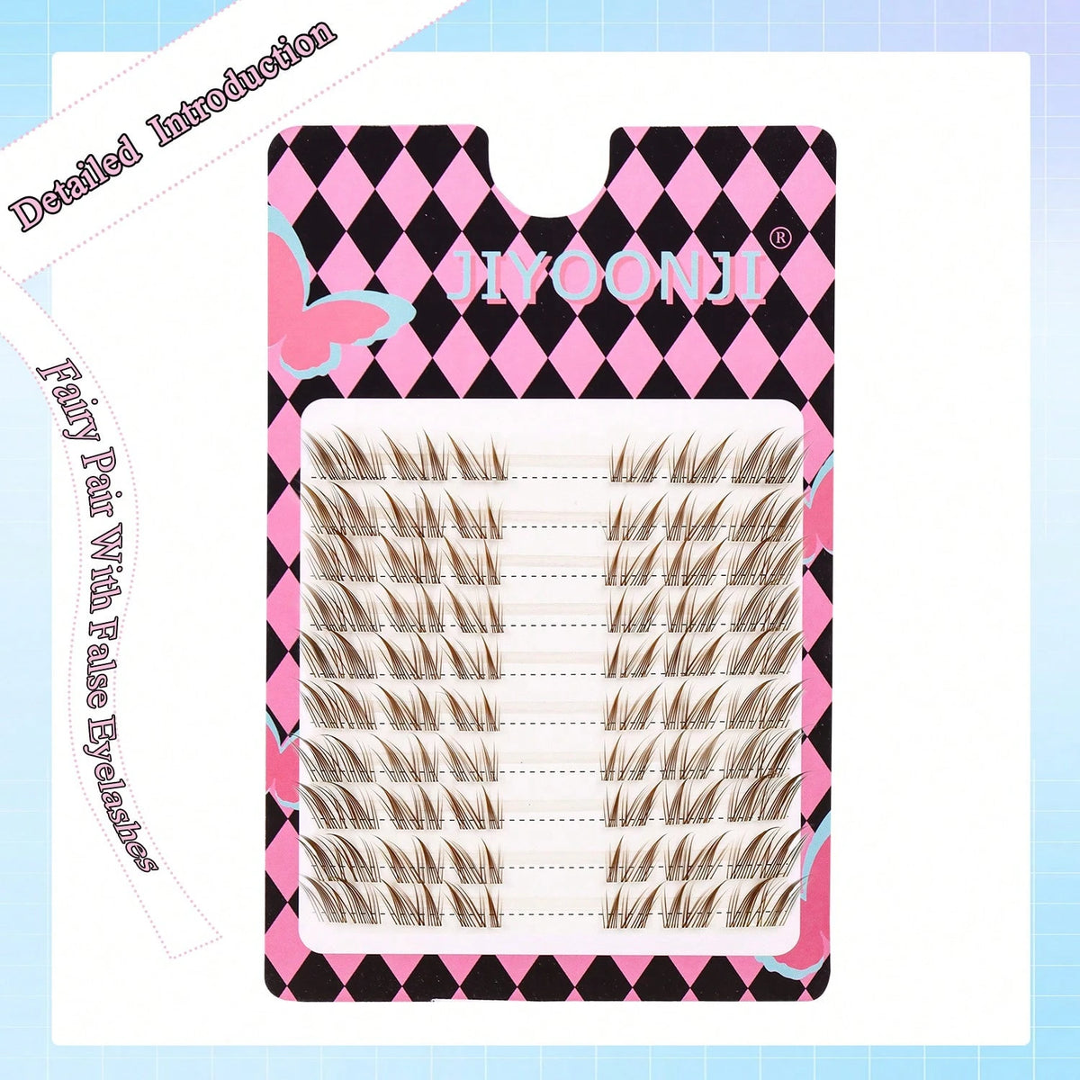Women's 60 Clusters DIY Cat Eye Brown False Eyelash Set