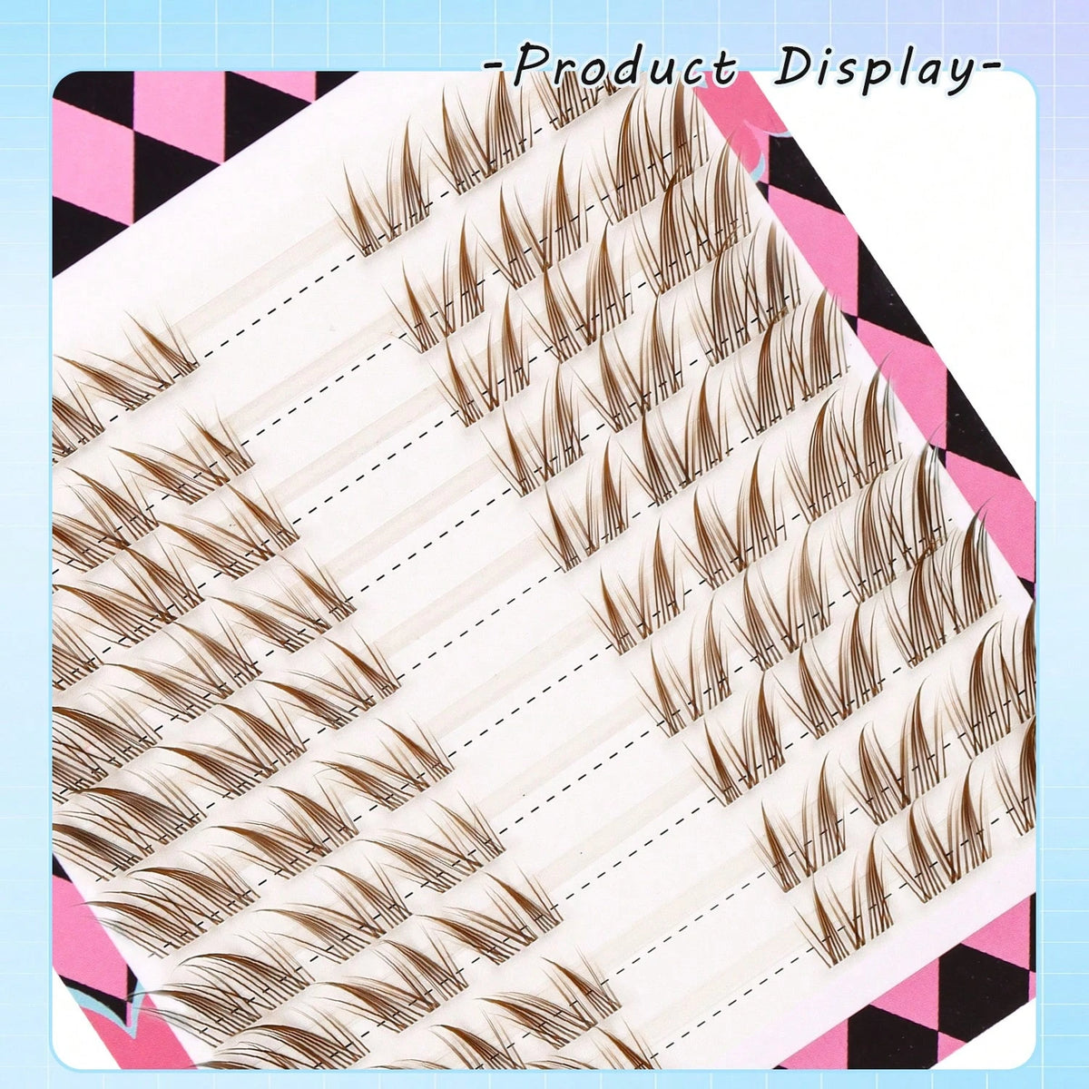 Women's 60 Clusters DIY Cat Eye Brown False Eyelash Set