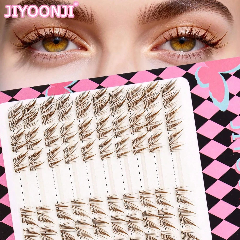 Women's 60 Clusters DIY Cat Eye Brown False Eyelash Set