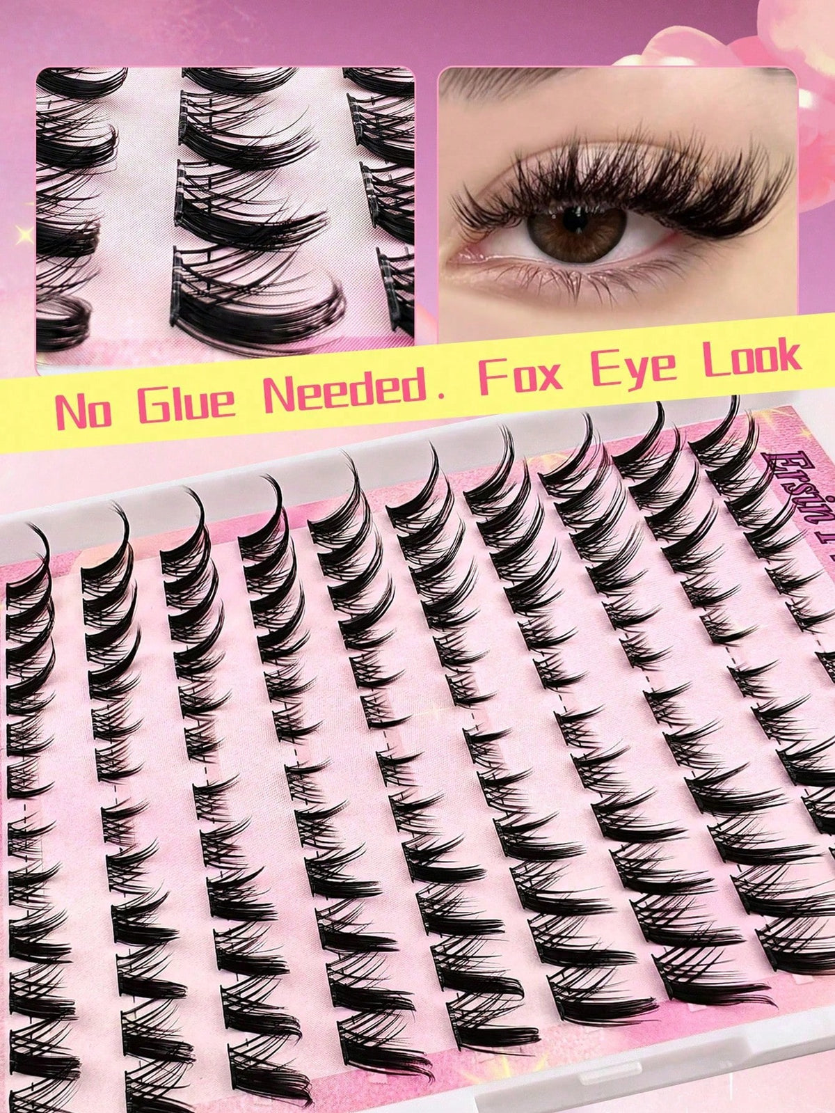 Women's 120-Piece Self-Adhesive Mixed Length Cluster False Eyelash Set