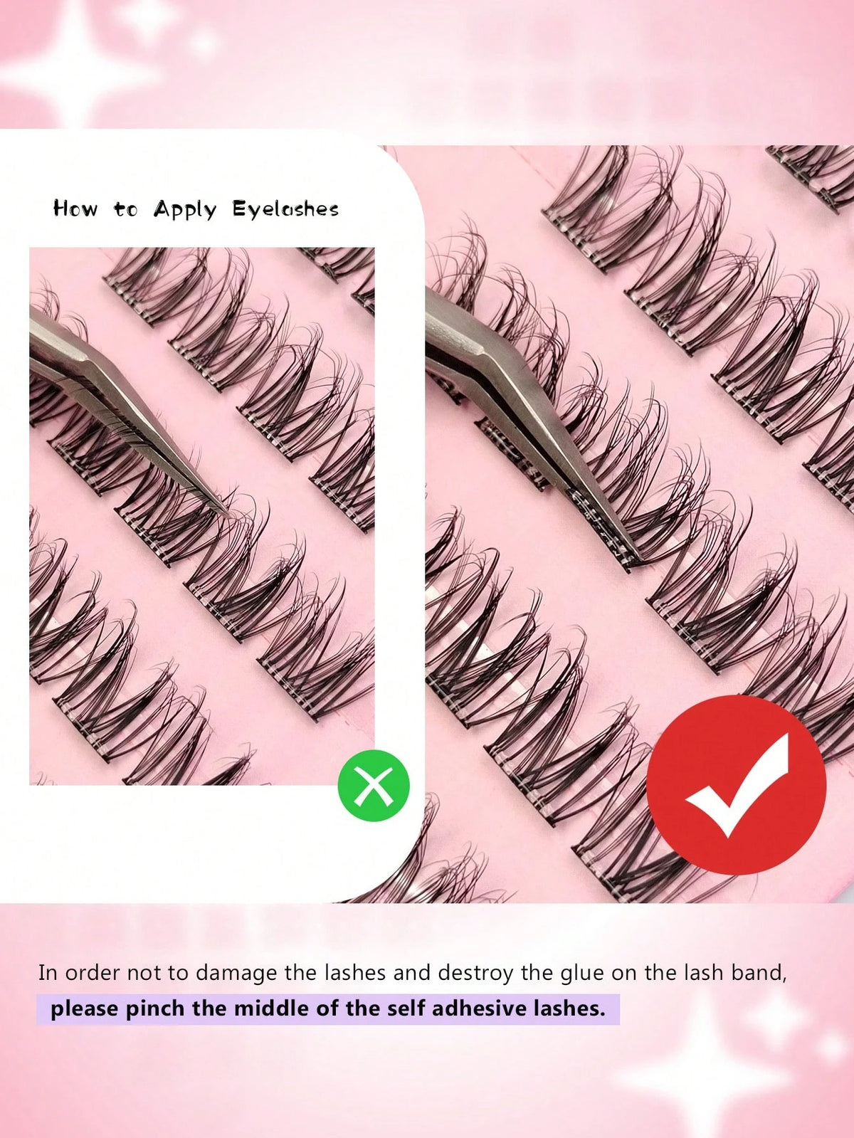 Women's Self-Adhesive Fluffy D Curl False Eyelash Cluster Set