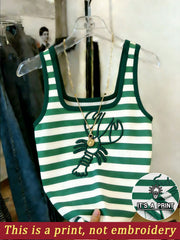 Women's Shrimp Print Fitted Tank Top Multicolor